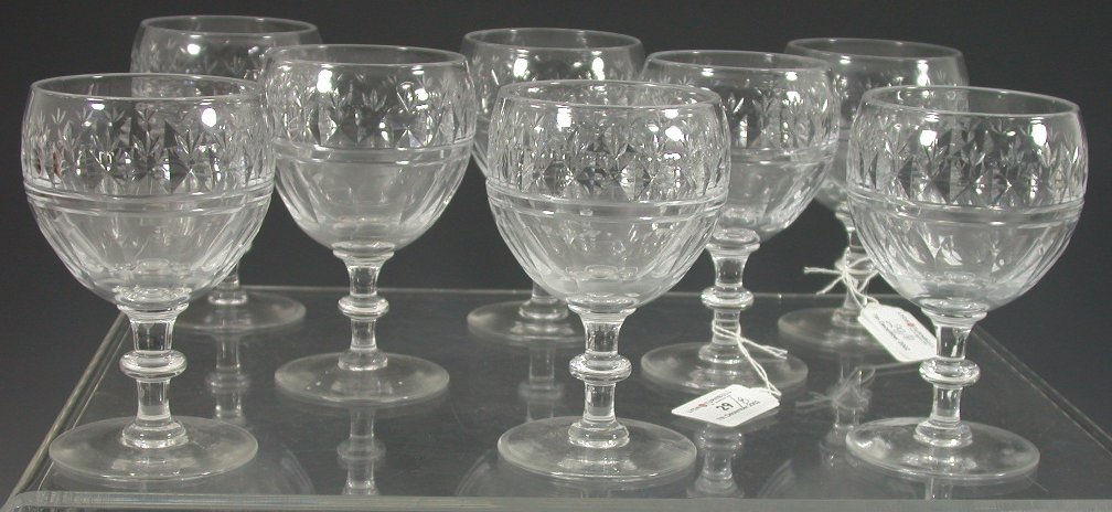 A set of eight early Victorian glass rummers