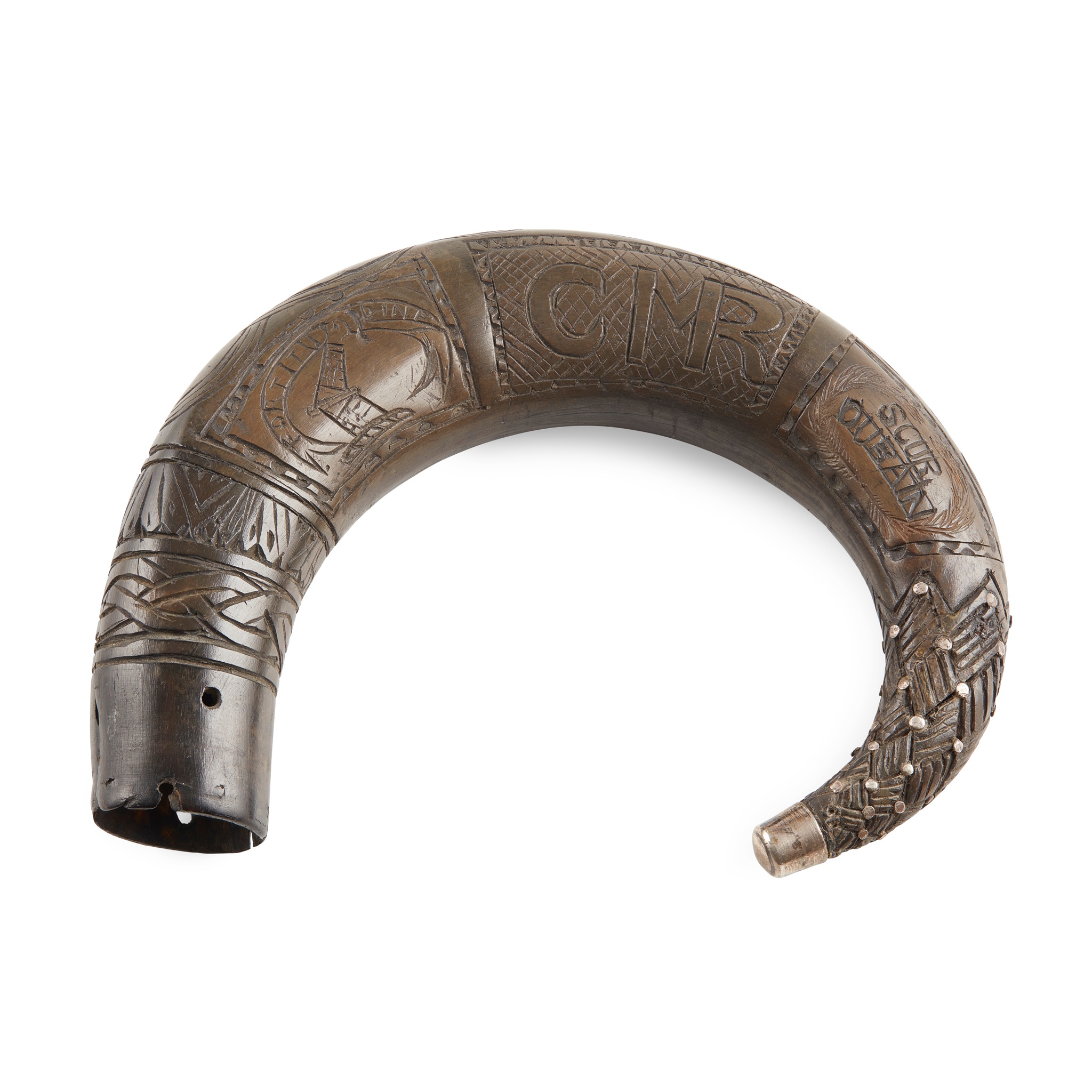 A CEREMONIAL WALKING STICK/CROMACH HANDLE