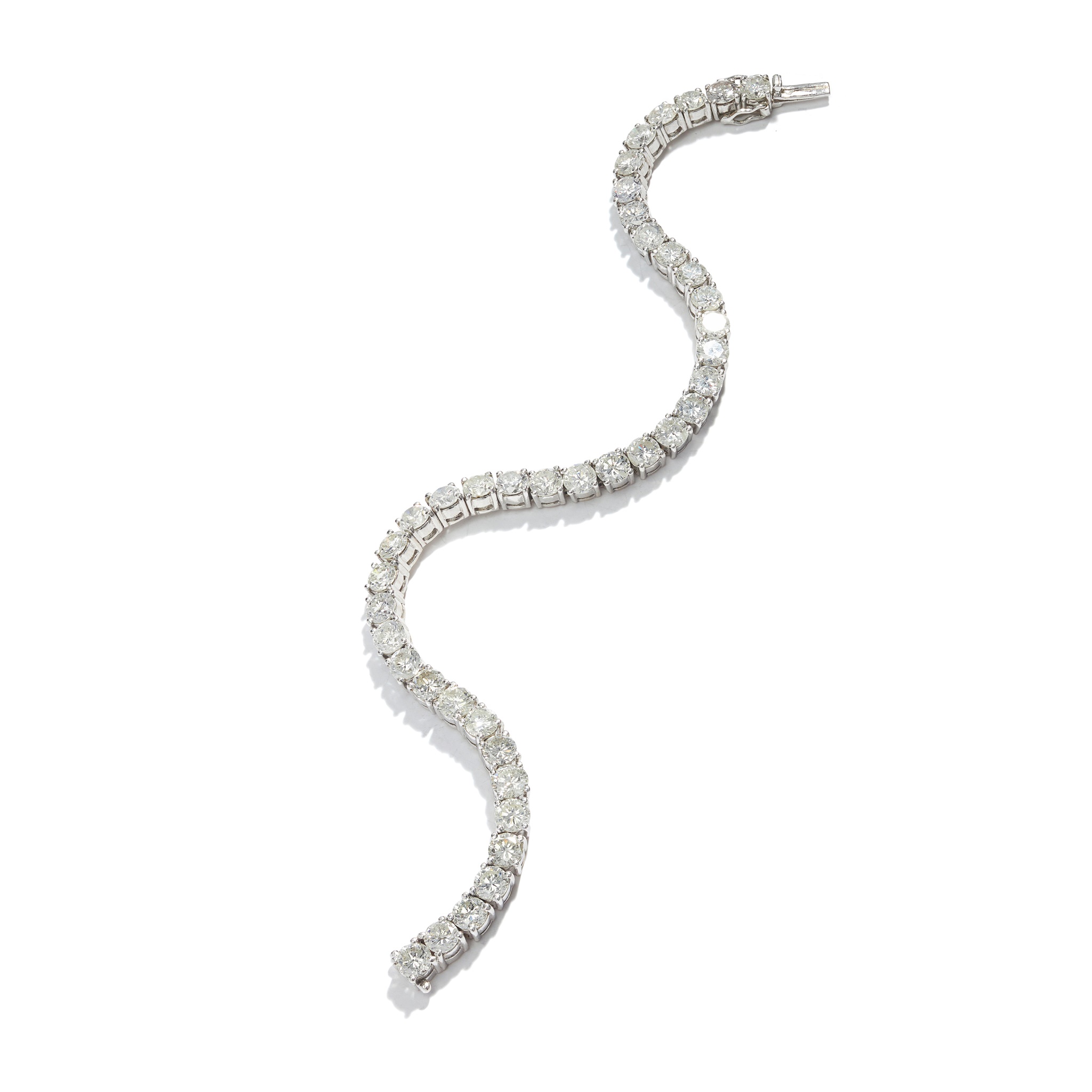 A diamond line bracelet in 18ct white gold