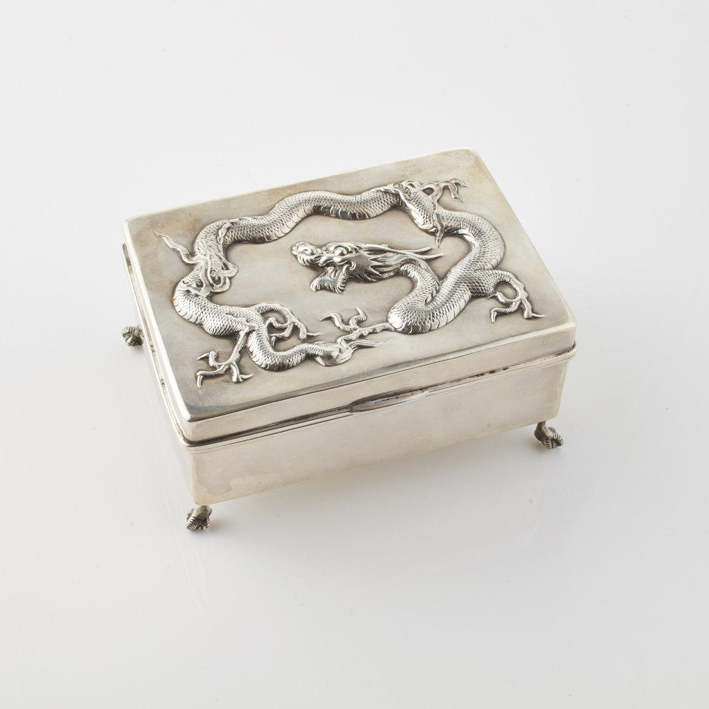 A Chinese silver jewellery box