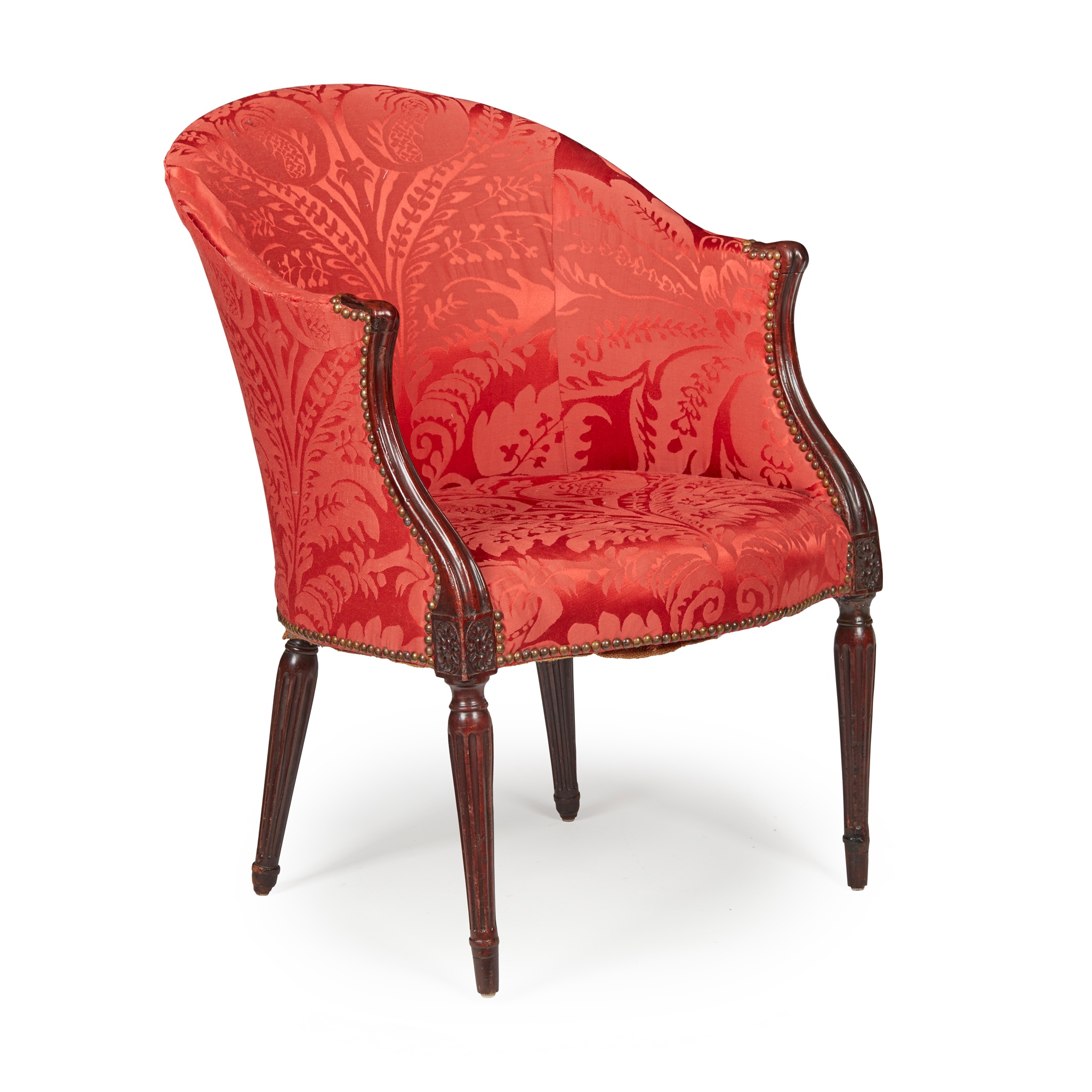 GEORGE III MAHOGANY TUB ARMCHAIR