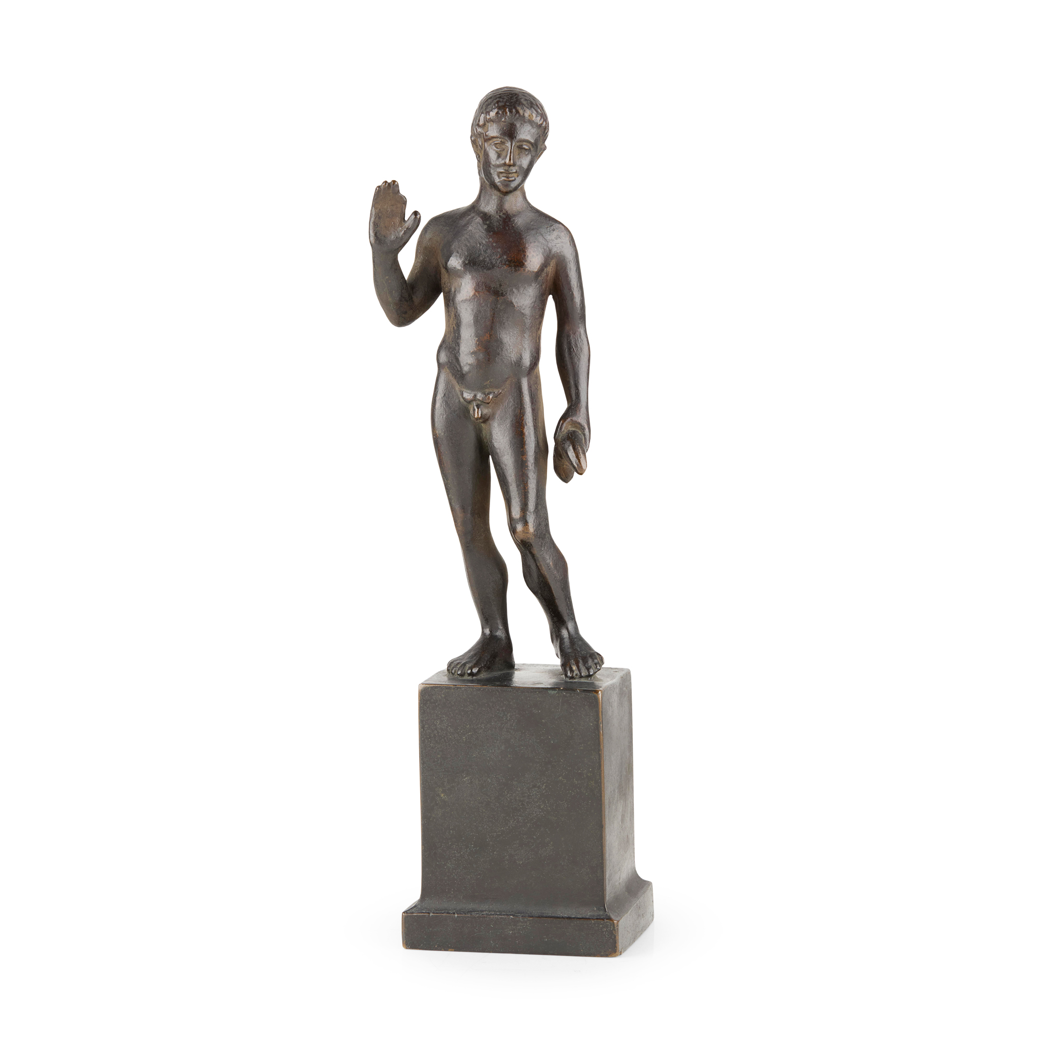 ITALIAN BRONZE FIGURE OF AN ATHLETE, AFTER THE ANTIQUE