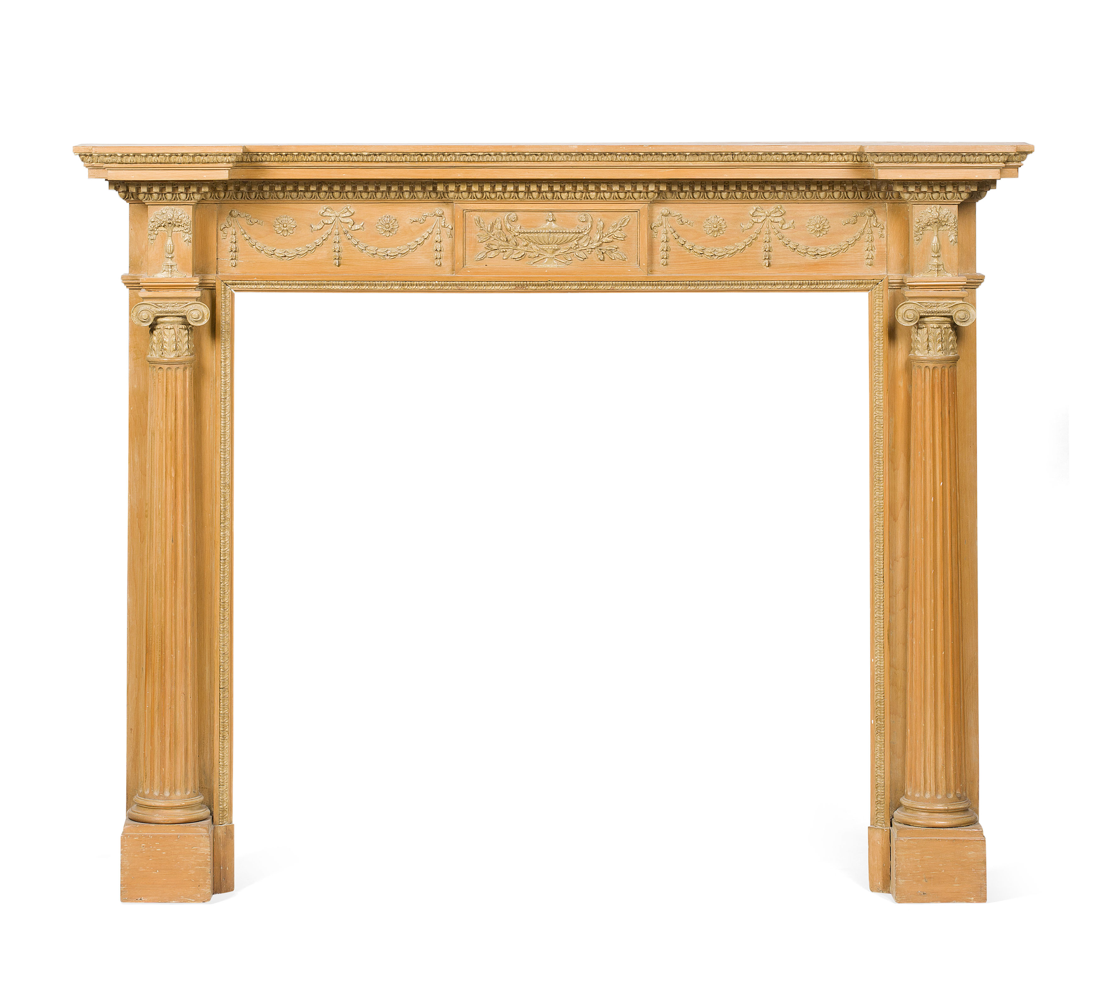 VICTORIAN PINE AND GESSO FIRE SURROUND