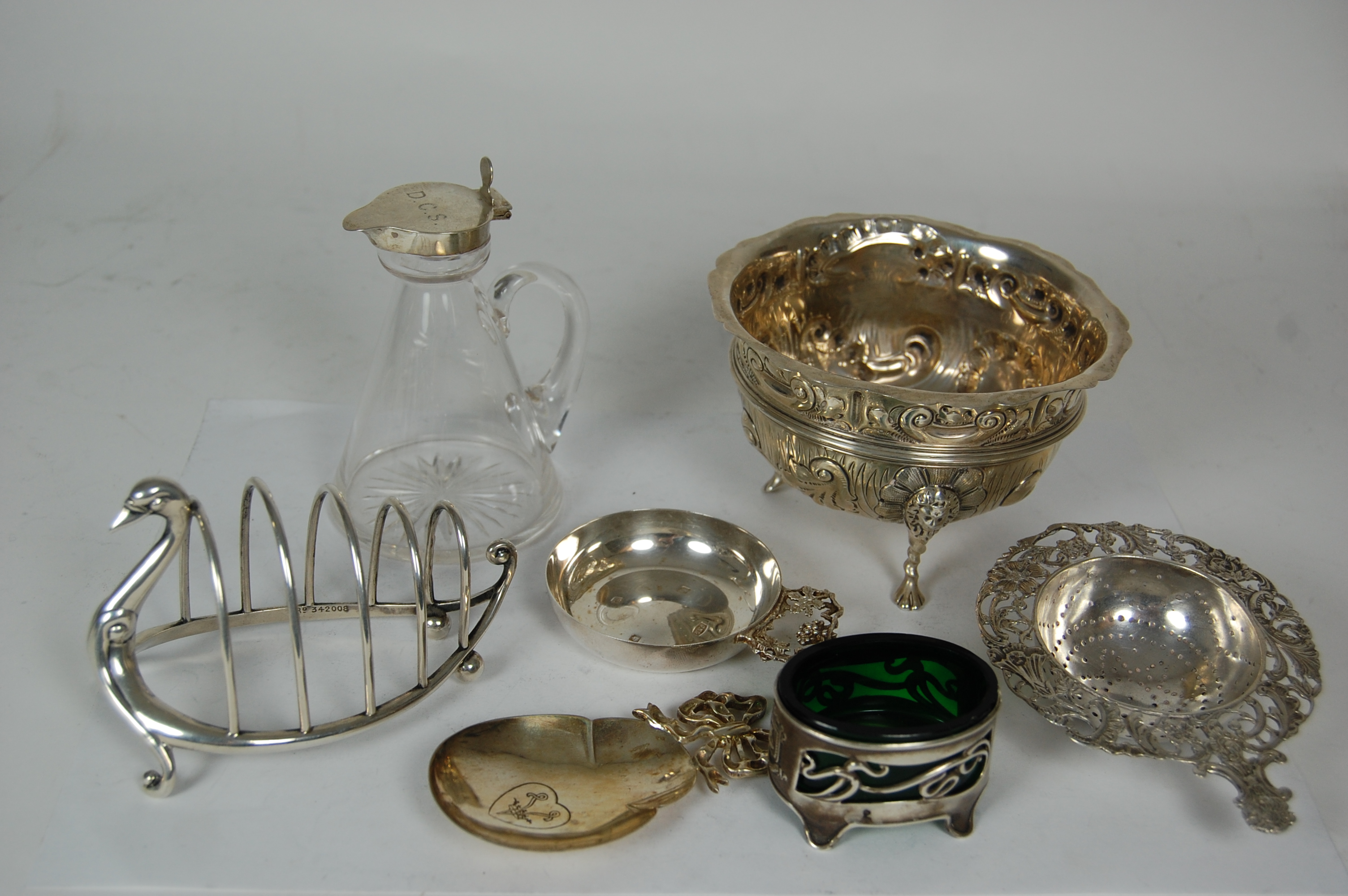 A Victorian three footed sugar bowl