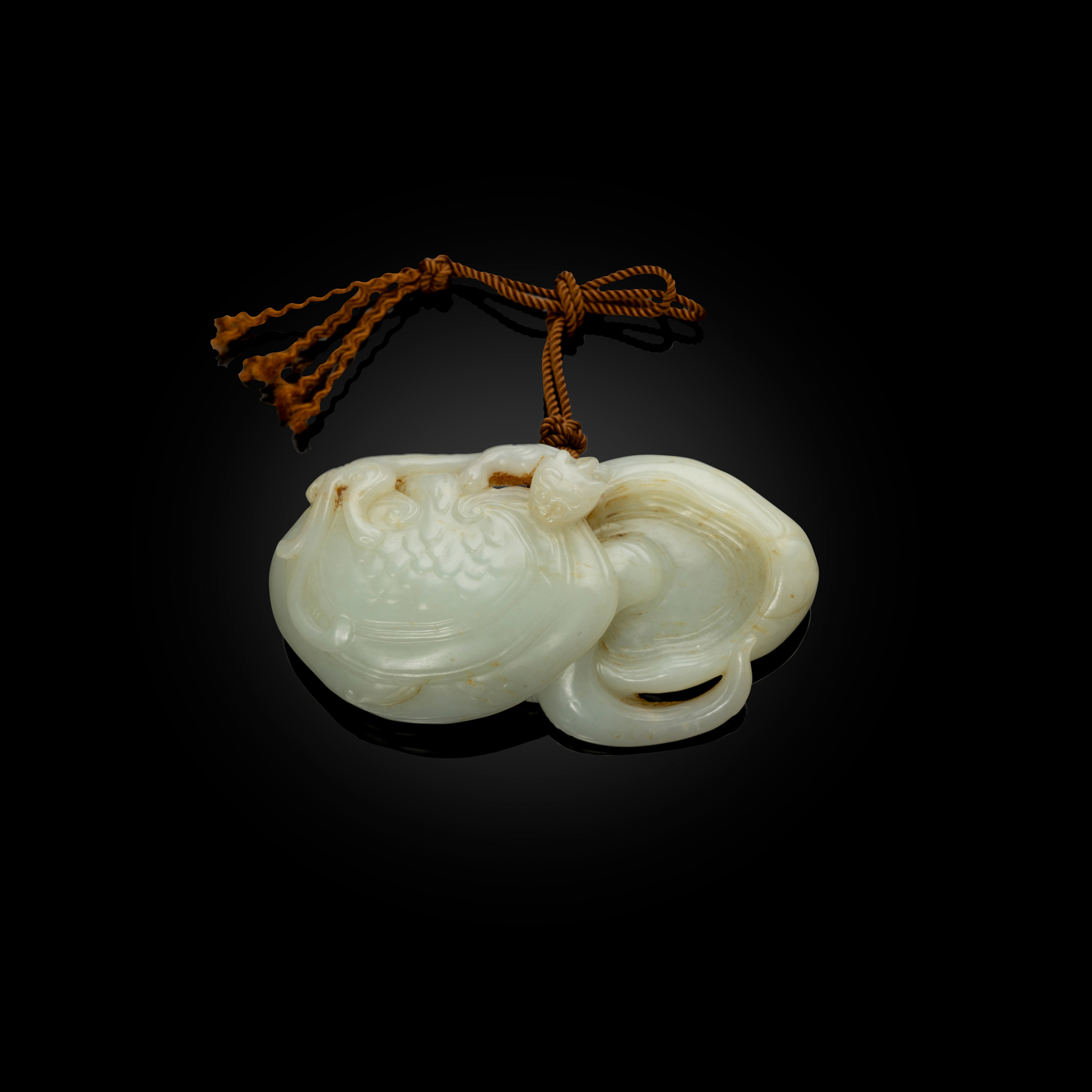 CHINESE WHITE JADE CARVING OF LINGZHI GROUP