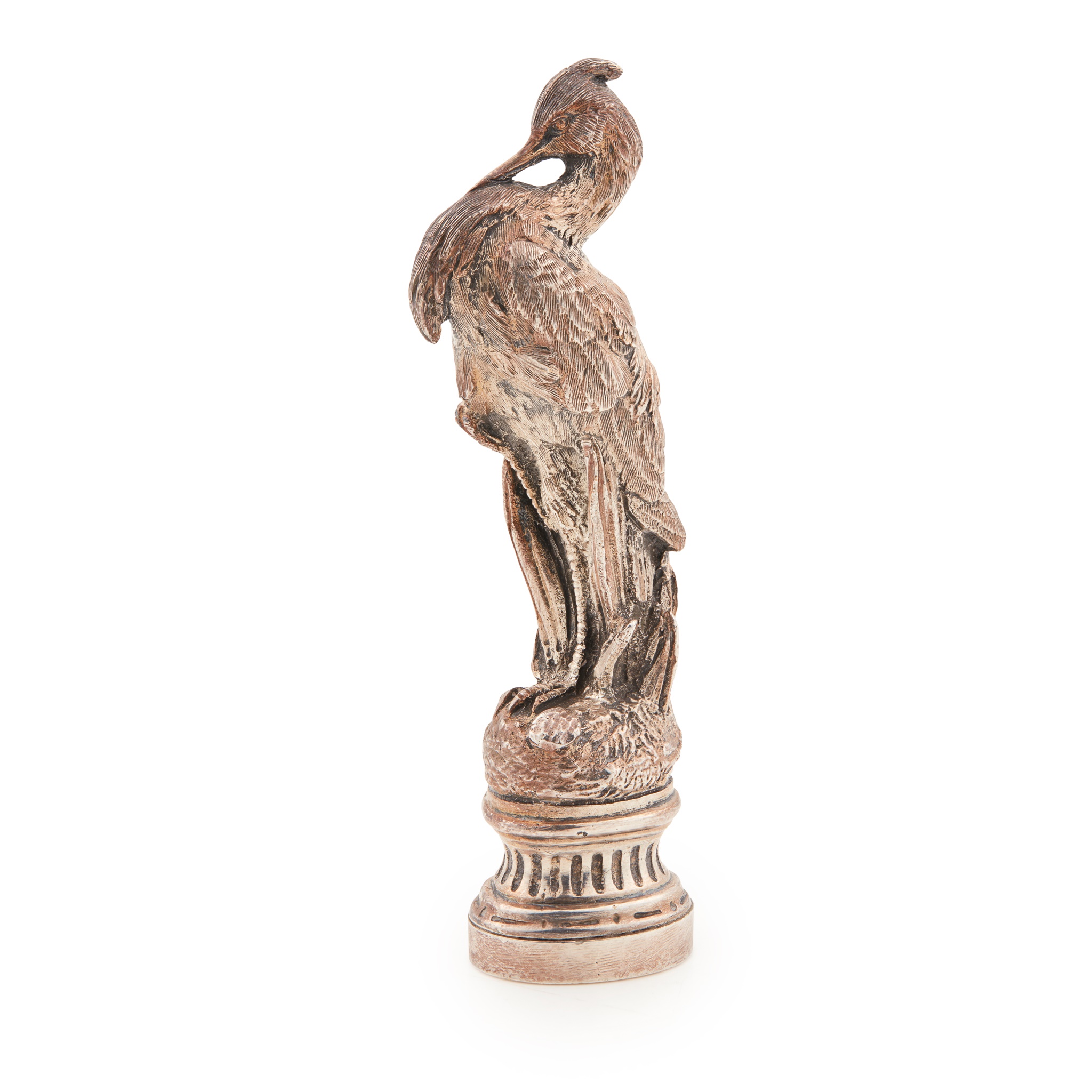 A late 19th-century French silvered bronze desk seal, by Jules Moigniez (French 1835-1894)
