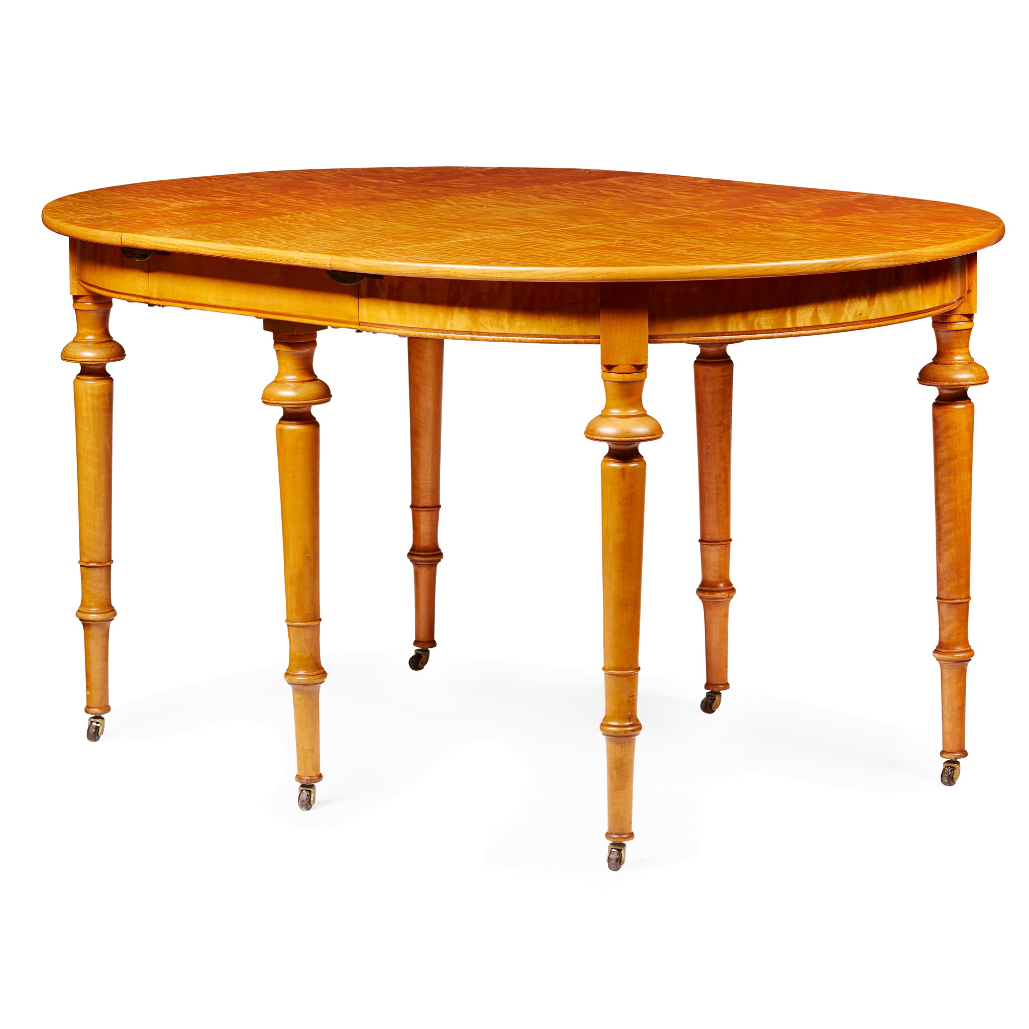 BIEDERMEIER REVIVAL SATIN BIRCH EXTENDING DINING TABLE
