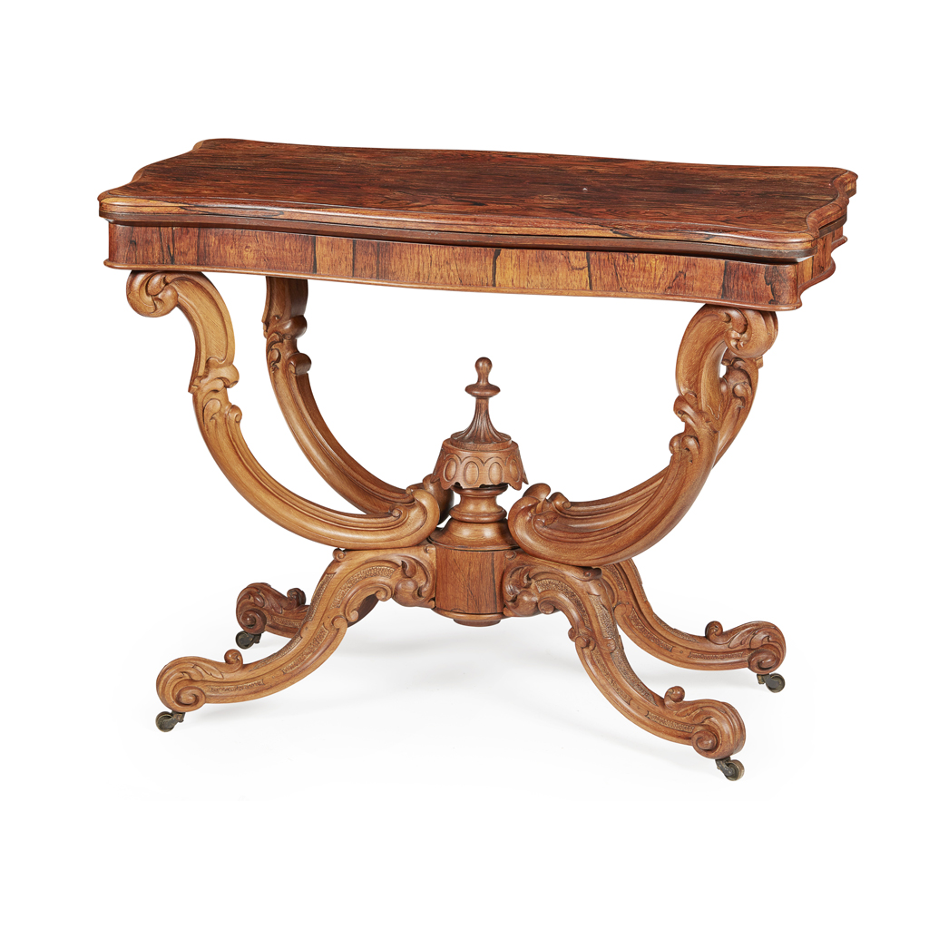 VICTORIAN CONCALO ALVES FOLD-OVER GAMES TABLE