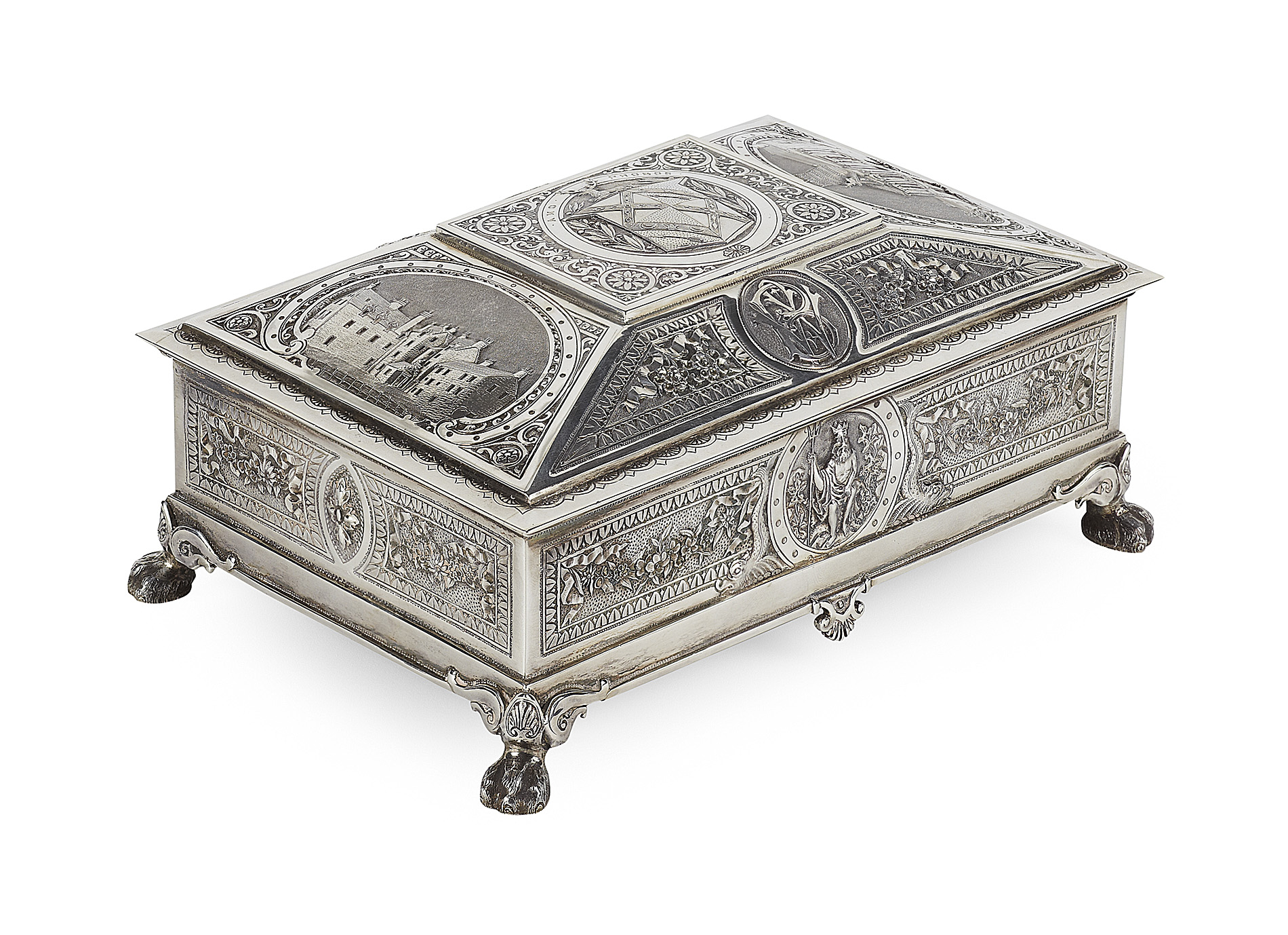 VICTORIAN SILVER FREEDOM CASKET