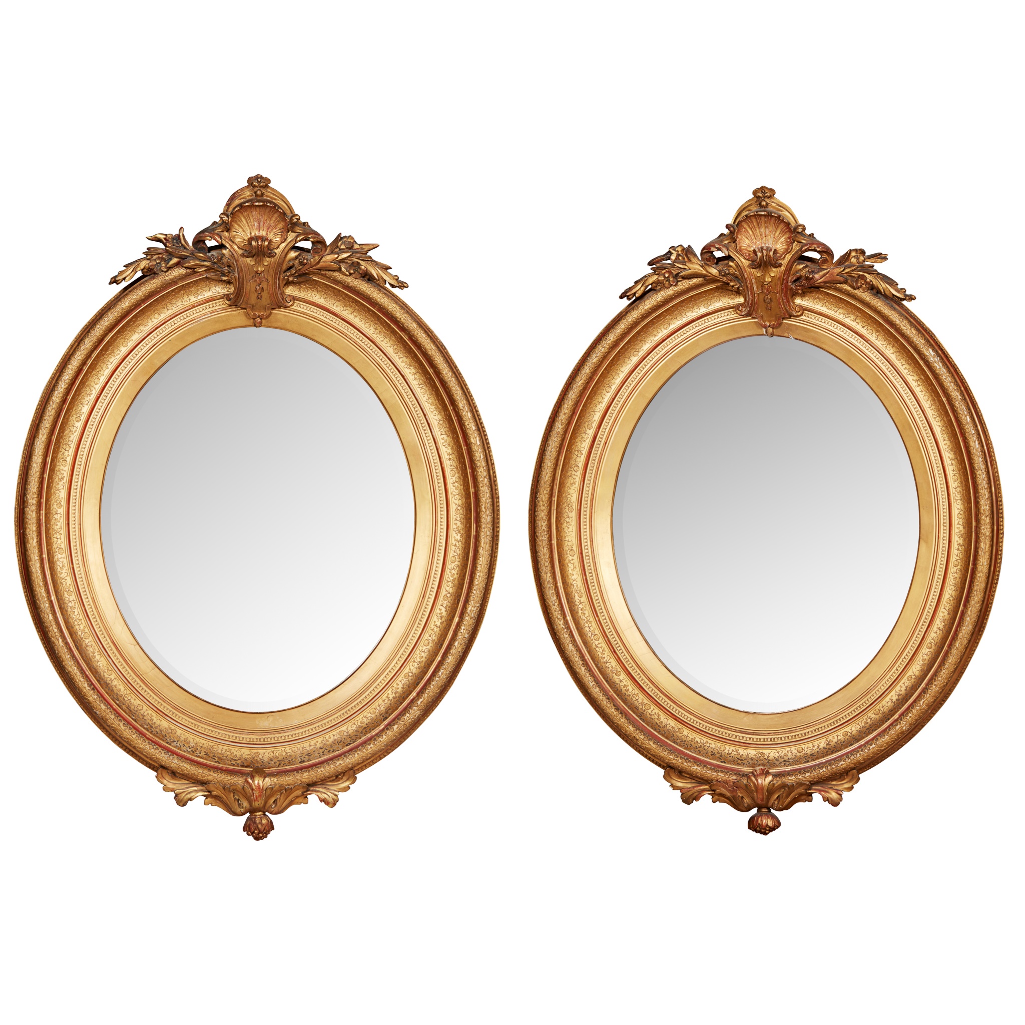 PAIR OF GILTWOOD AND GESSO MIRRORS