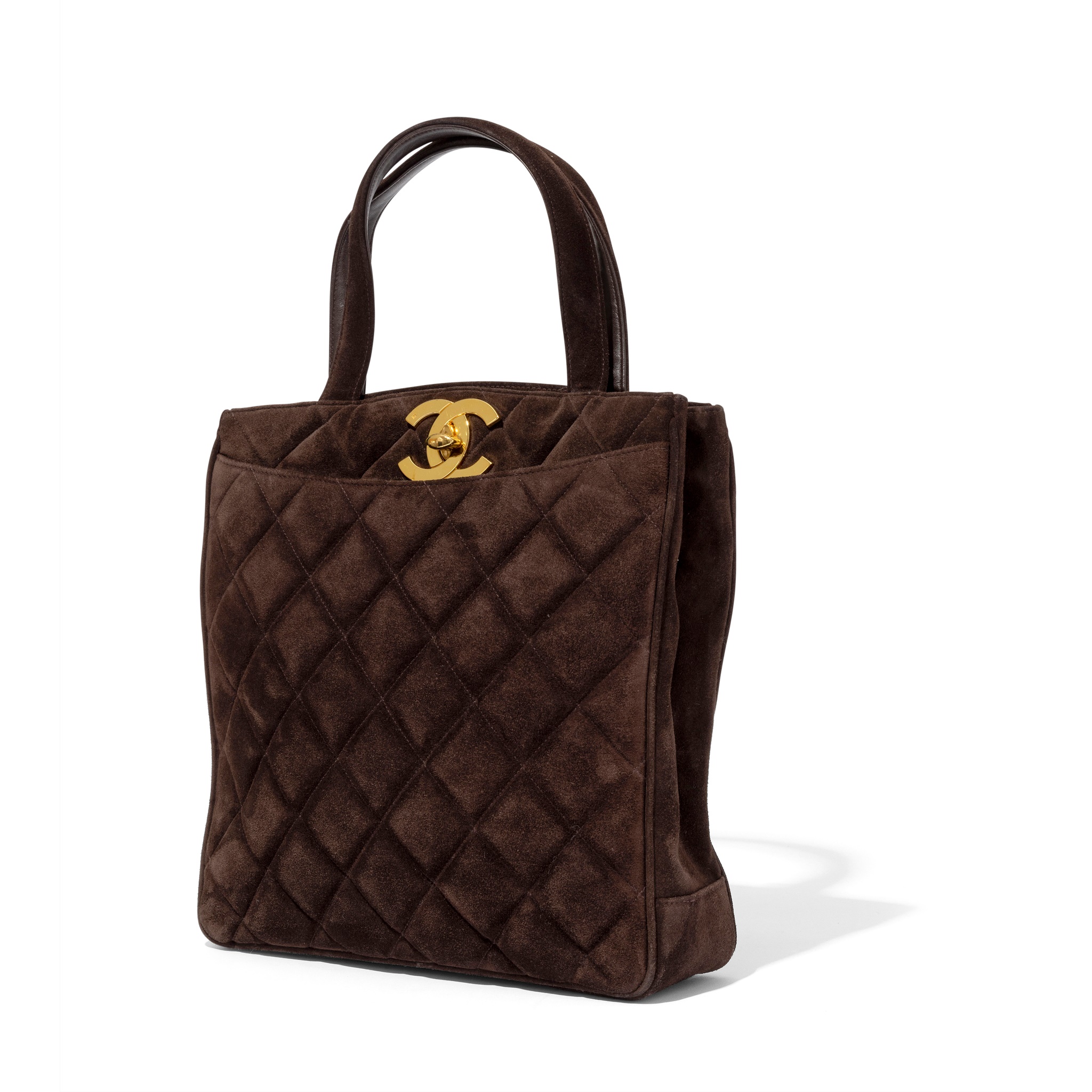 Chanel: A Brown Matelasse Suede Tote Bag