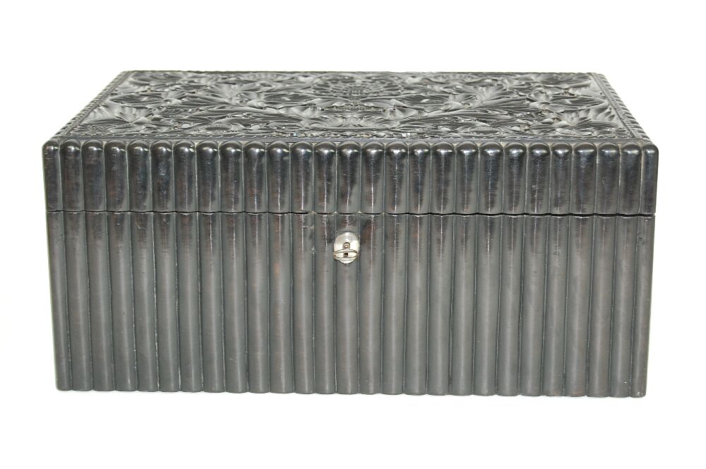 CEYLONESE CARVED EBONY BOX