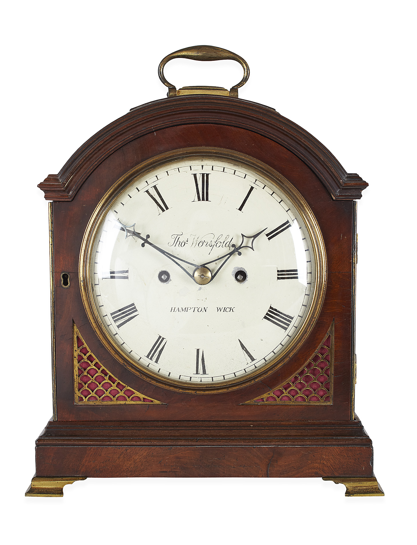 REGENCY MAHOGANY BRACKET CLOCK BY THOMAS WORSFOLD