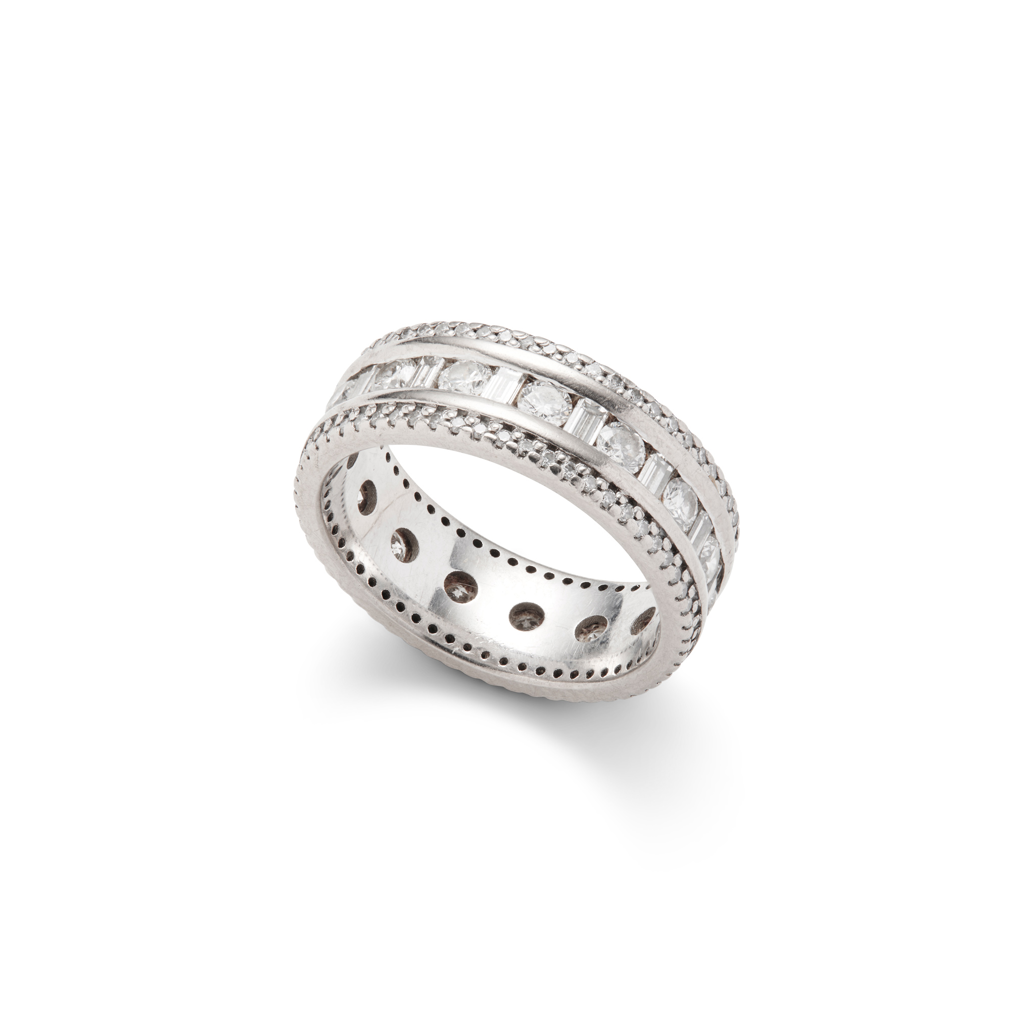 A white gold and diamond ring
