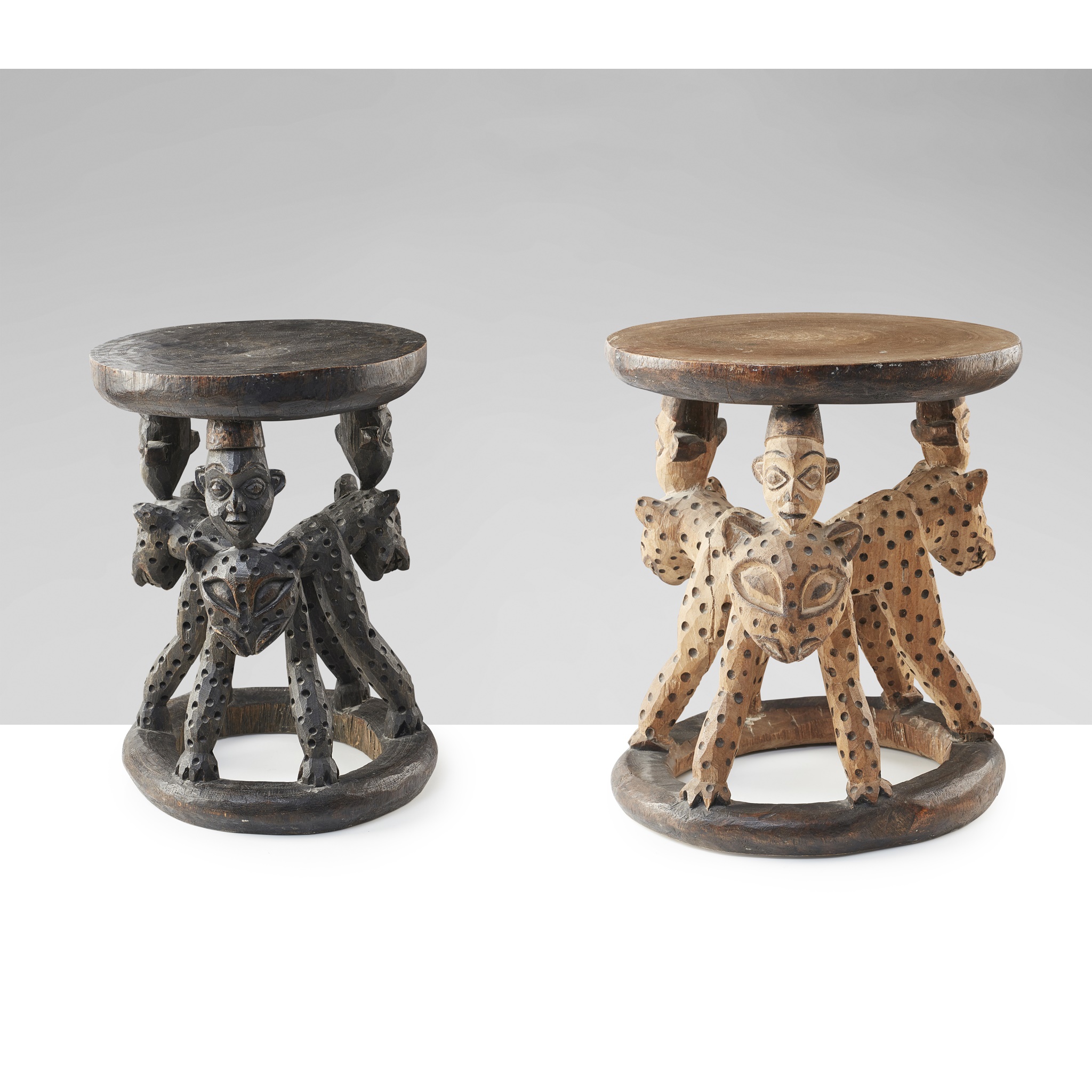 PAIR OF BAMILEKE STOOLS