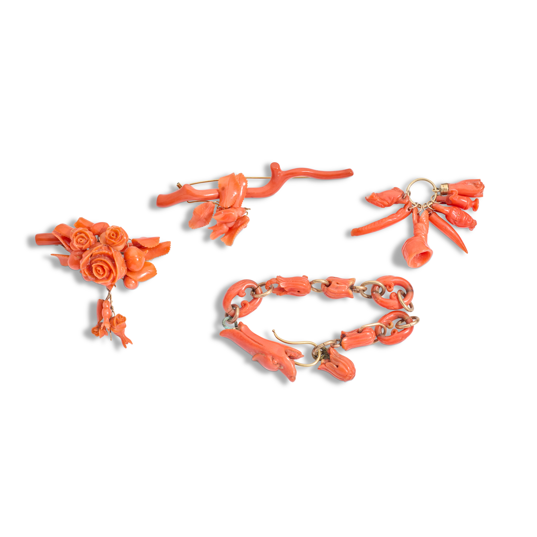 A collection of Victorian coral jewellery
