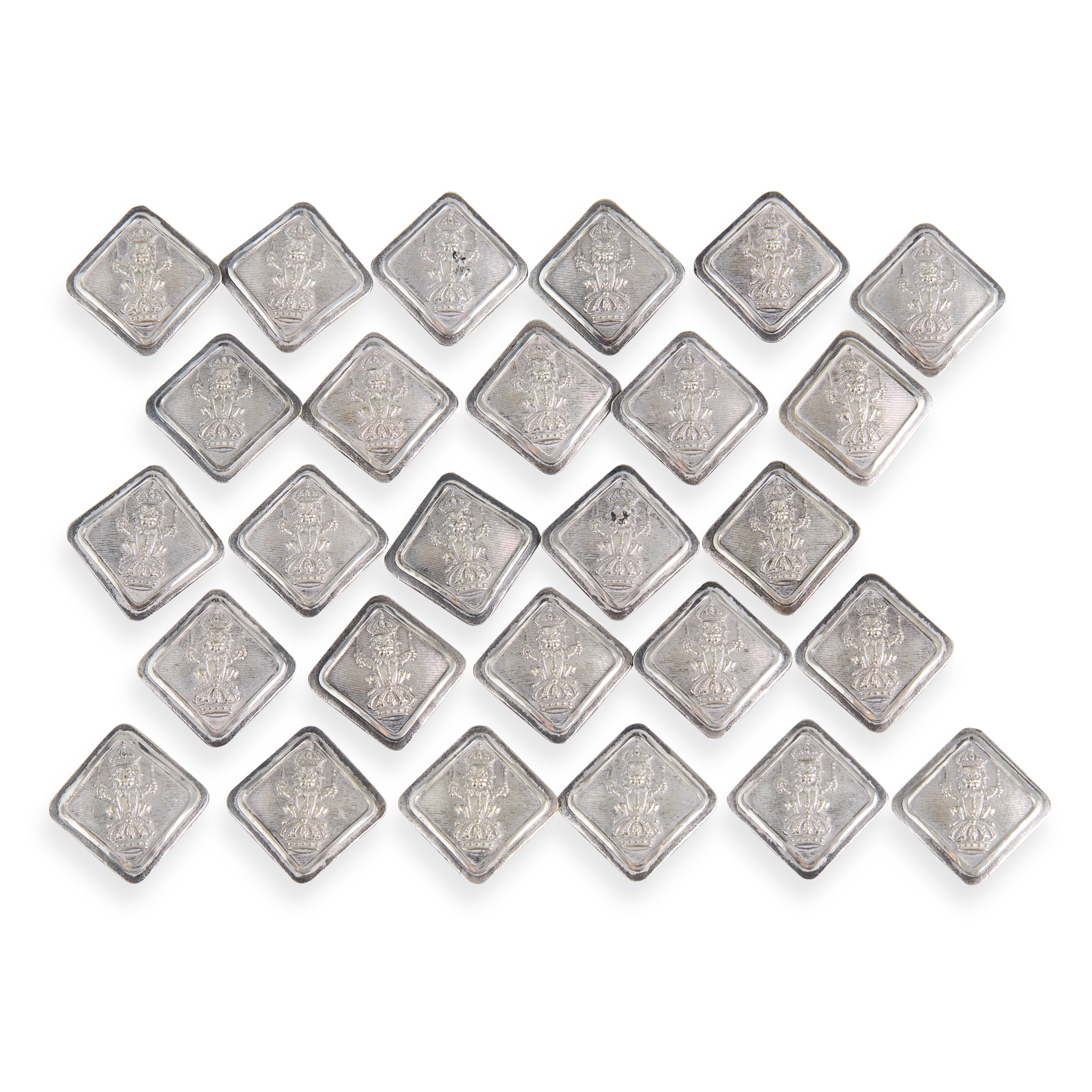 A RARE SET OF TWENTY-SEVEN BALMORAL HIGHLANDERS DOUBLET BUTTONS