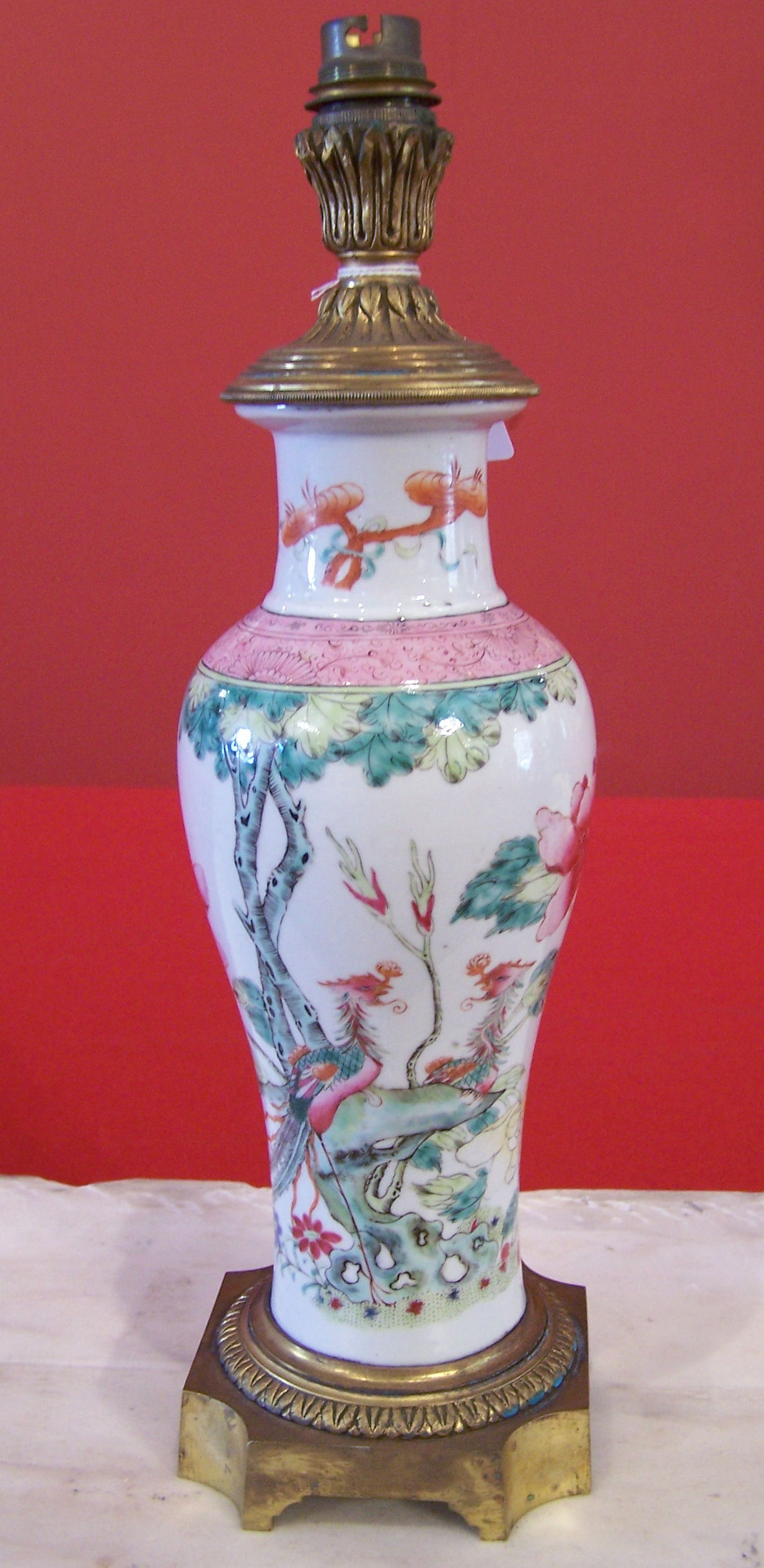 A Chinese famille rose vase, probably early 19th century,
