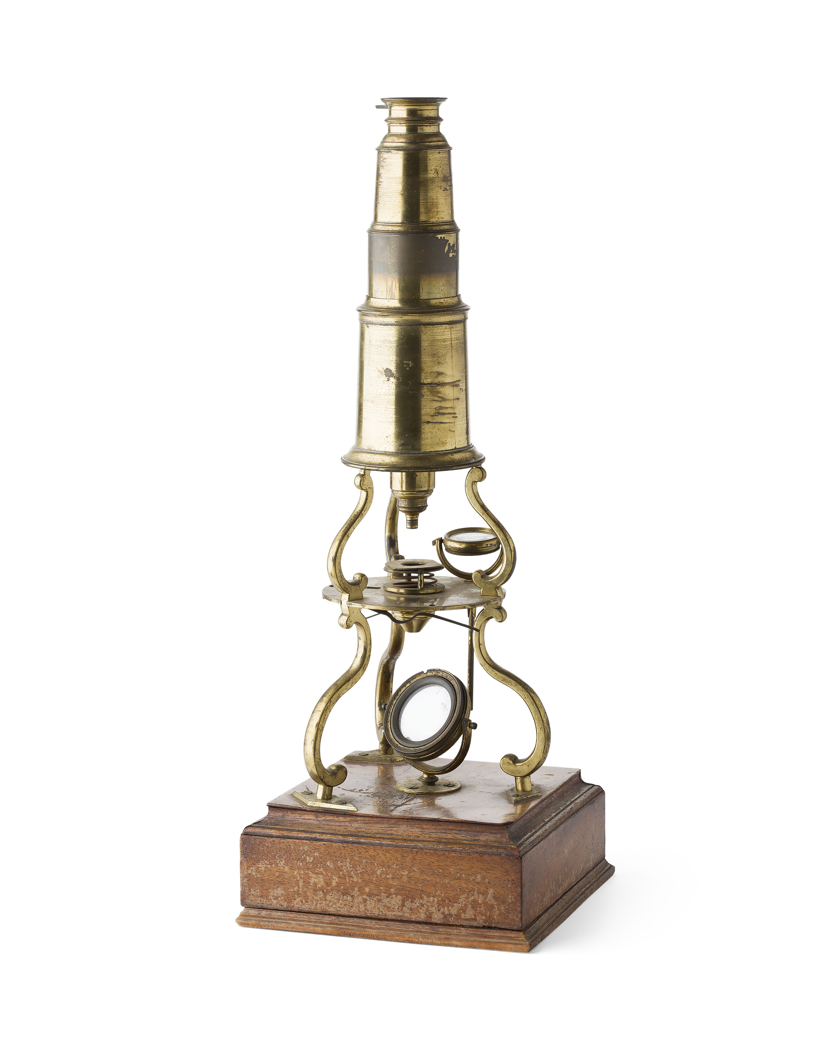 GILT BRASS CULPEPPER-TYPE MICROSCOPE