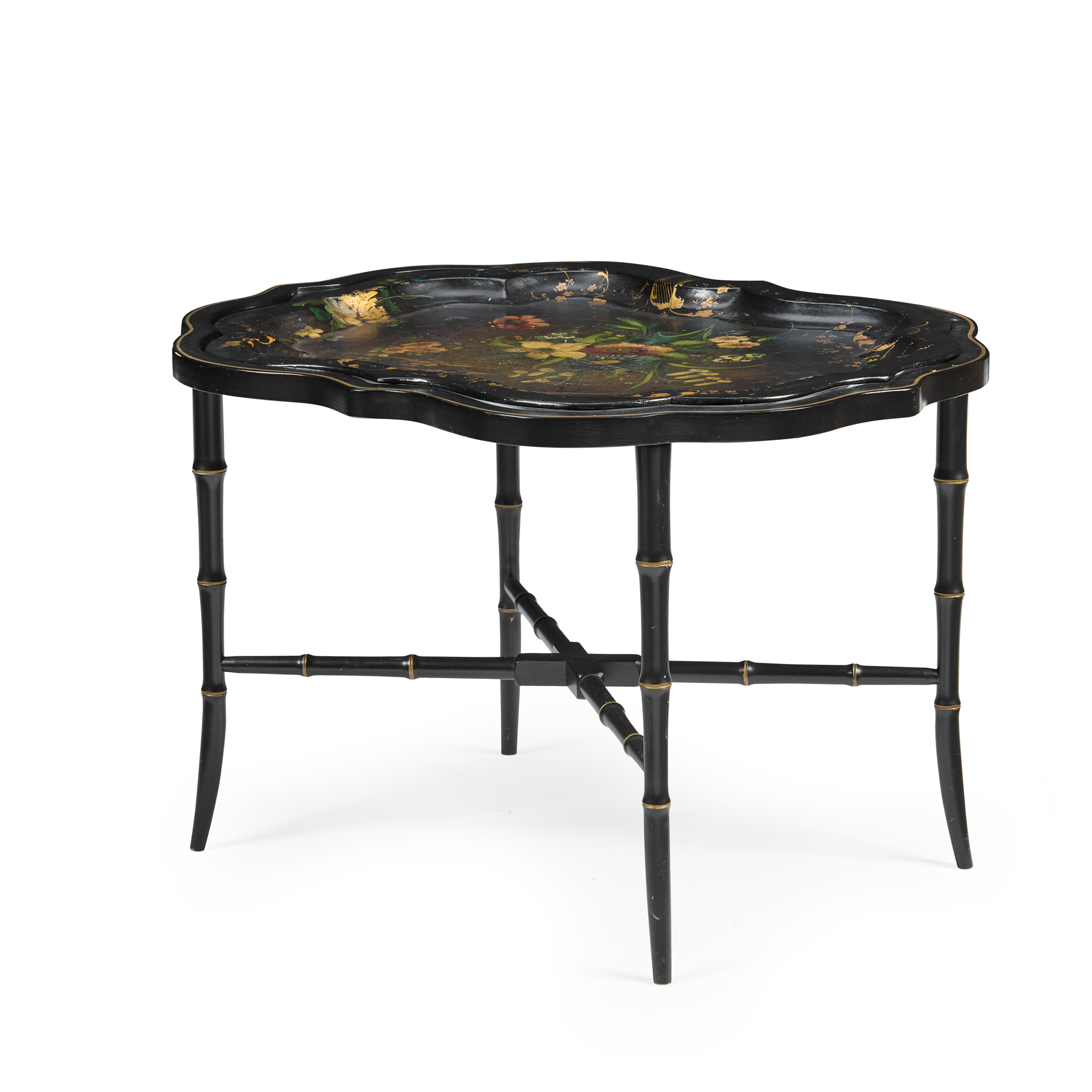 VICTORIAN PAPIER MÂCHÉ TRAY ON STAND