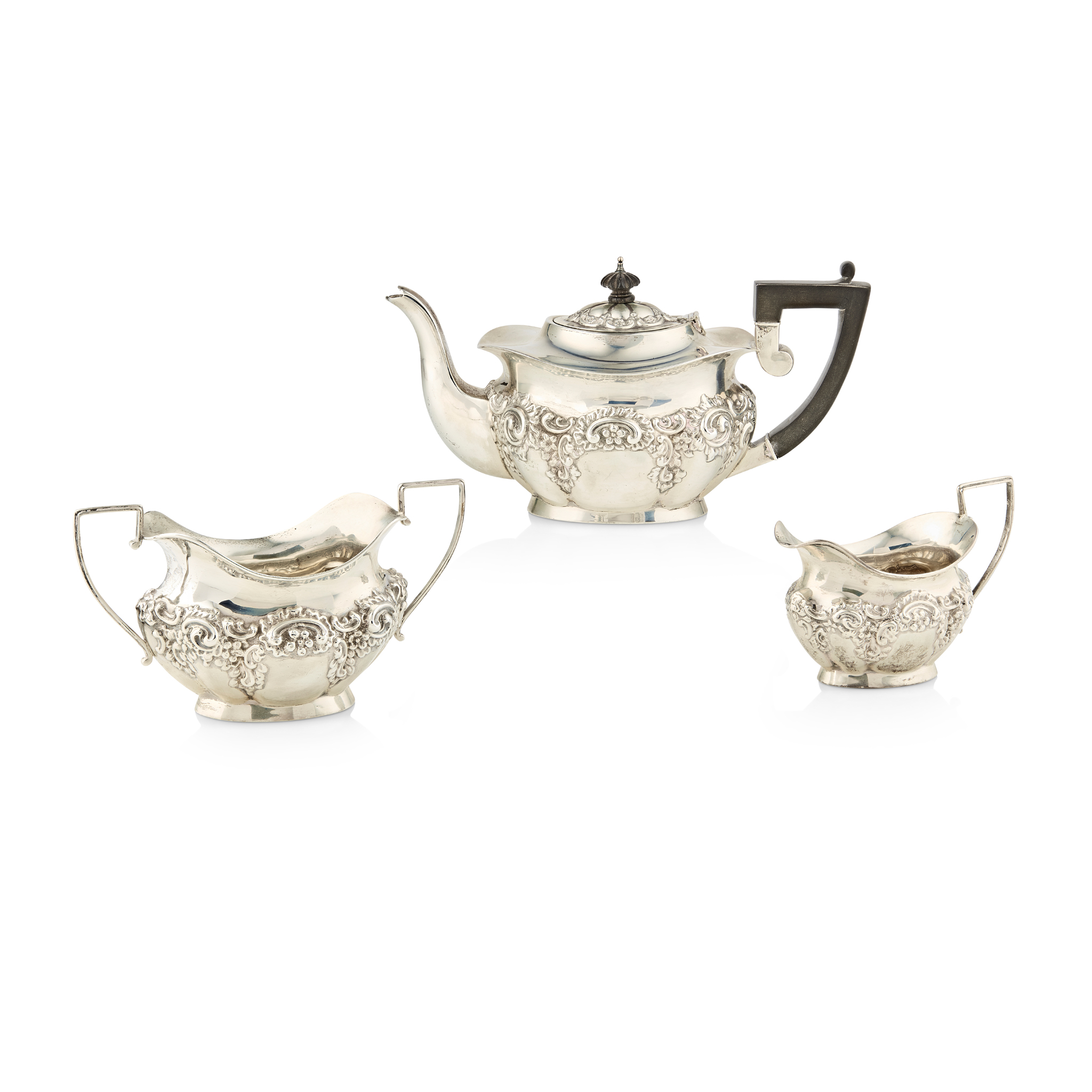 AN EDWARDIAN BACHELOR'S THREE PIECE TEA SERVICE