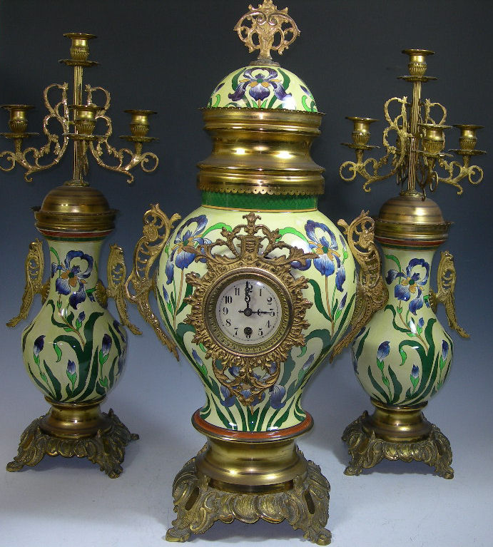 A large clock garniture