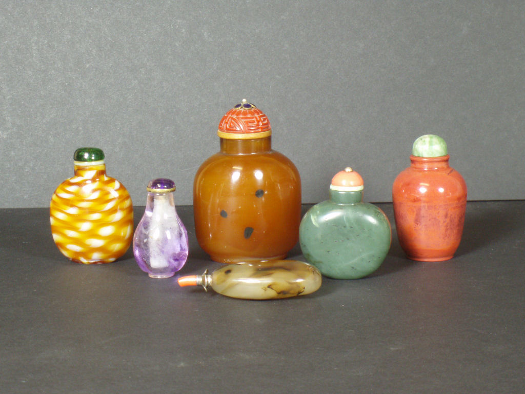 A small group of Chinese snuff bottles