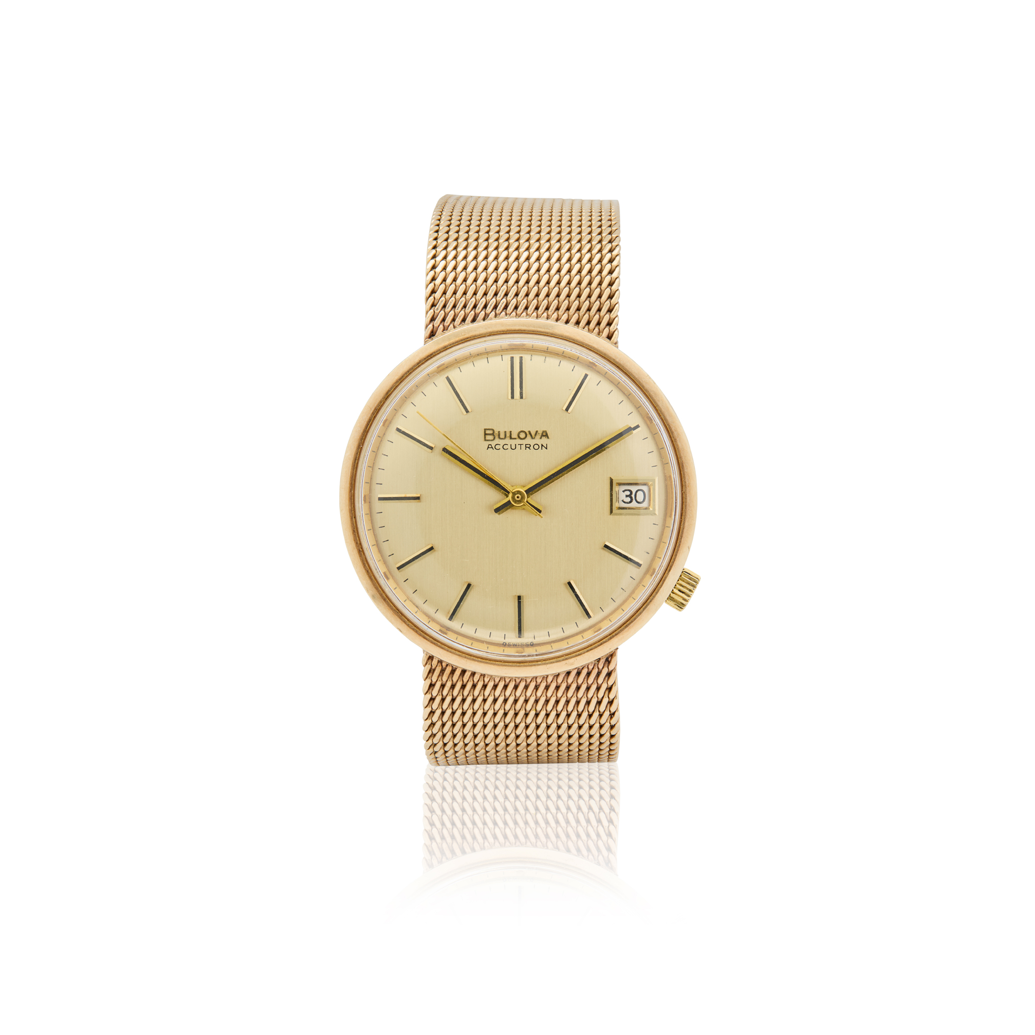 Bulova. A fine 9k gold electronic bracelet watch