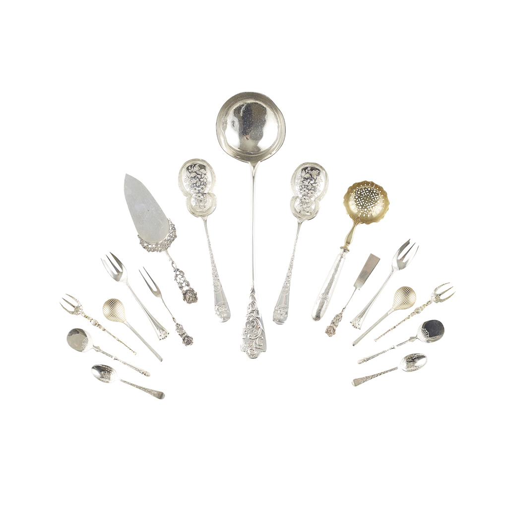 A collection of continental flatware