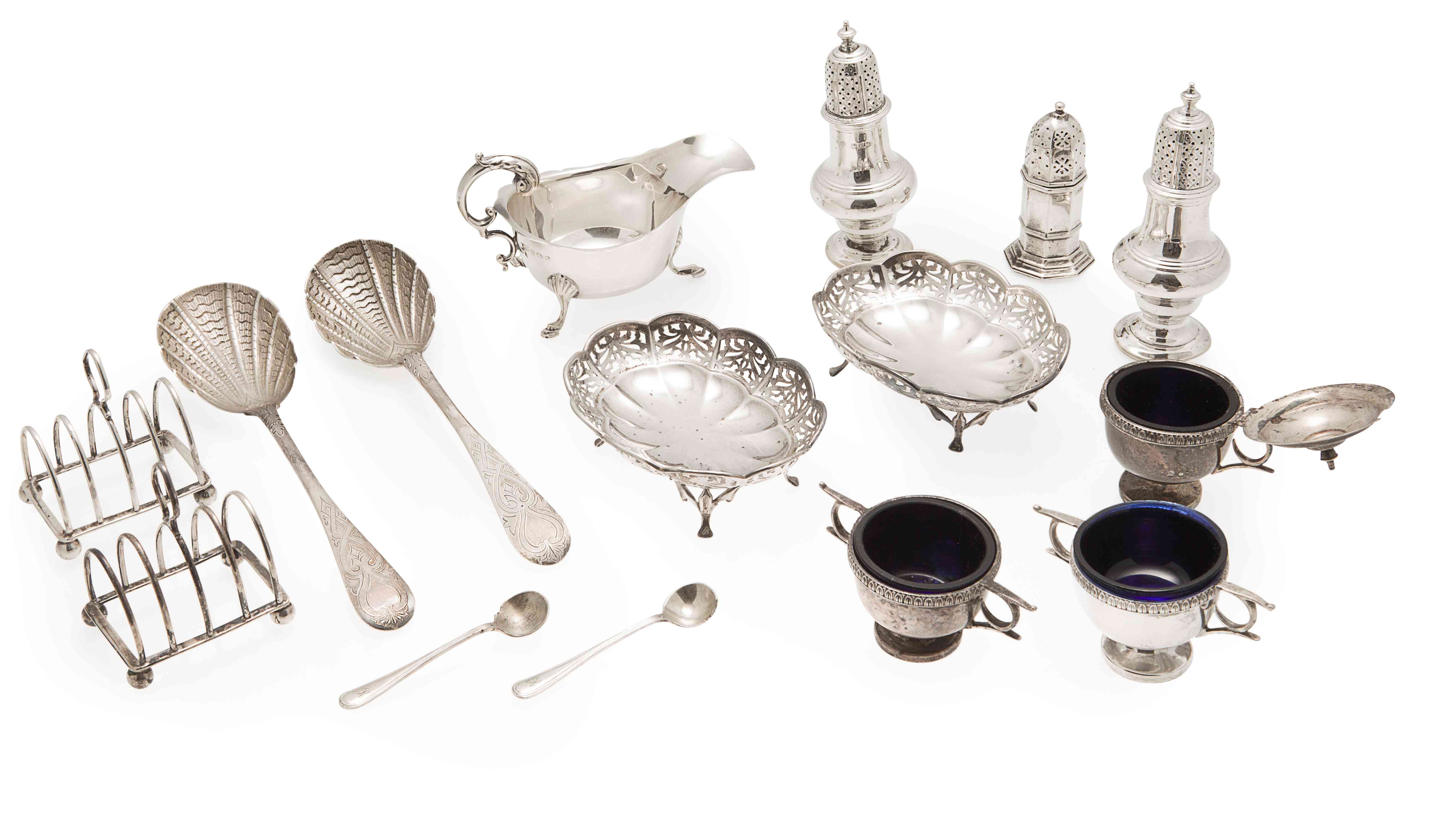 A cased pair of Victorian serving spoons