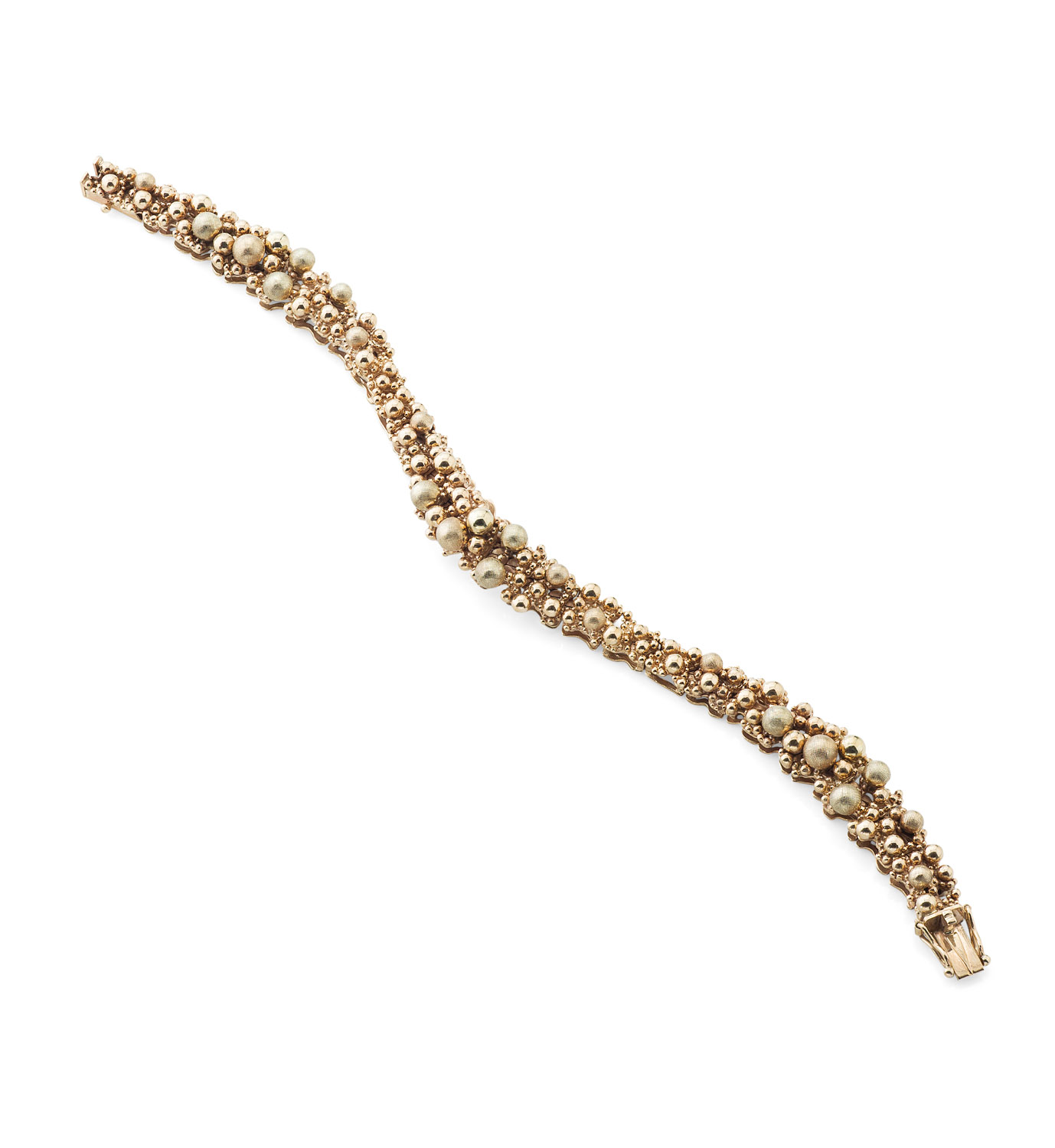 A 9ct gold modernist flexible bracelet
