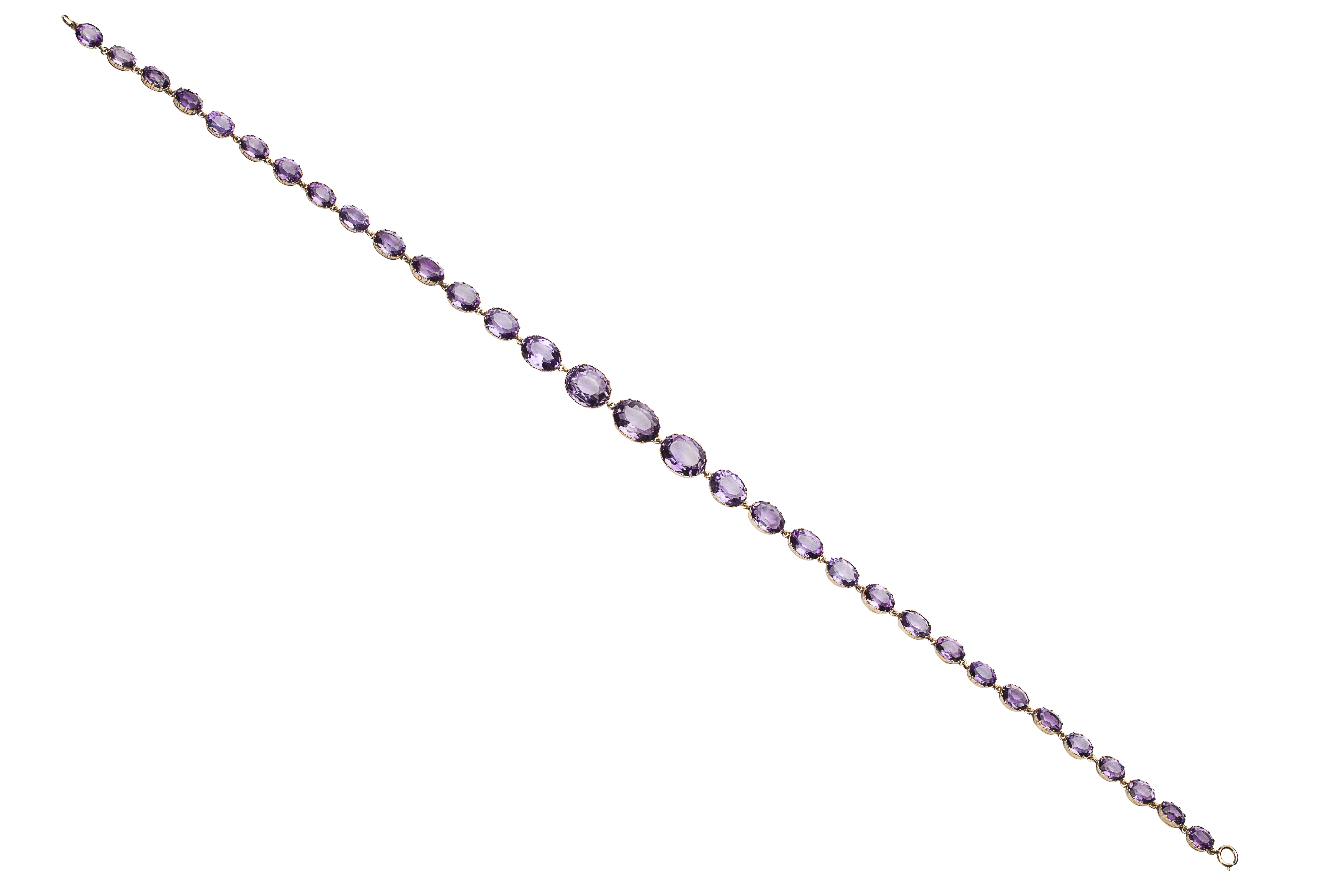 An amethyst set riviere necklace