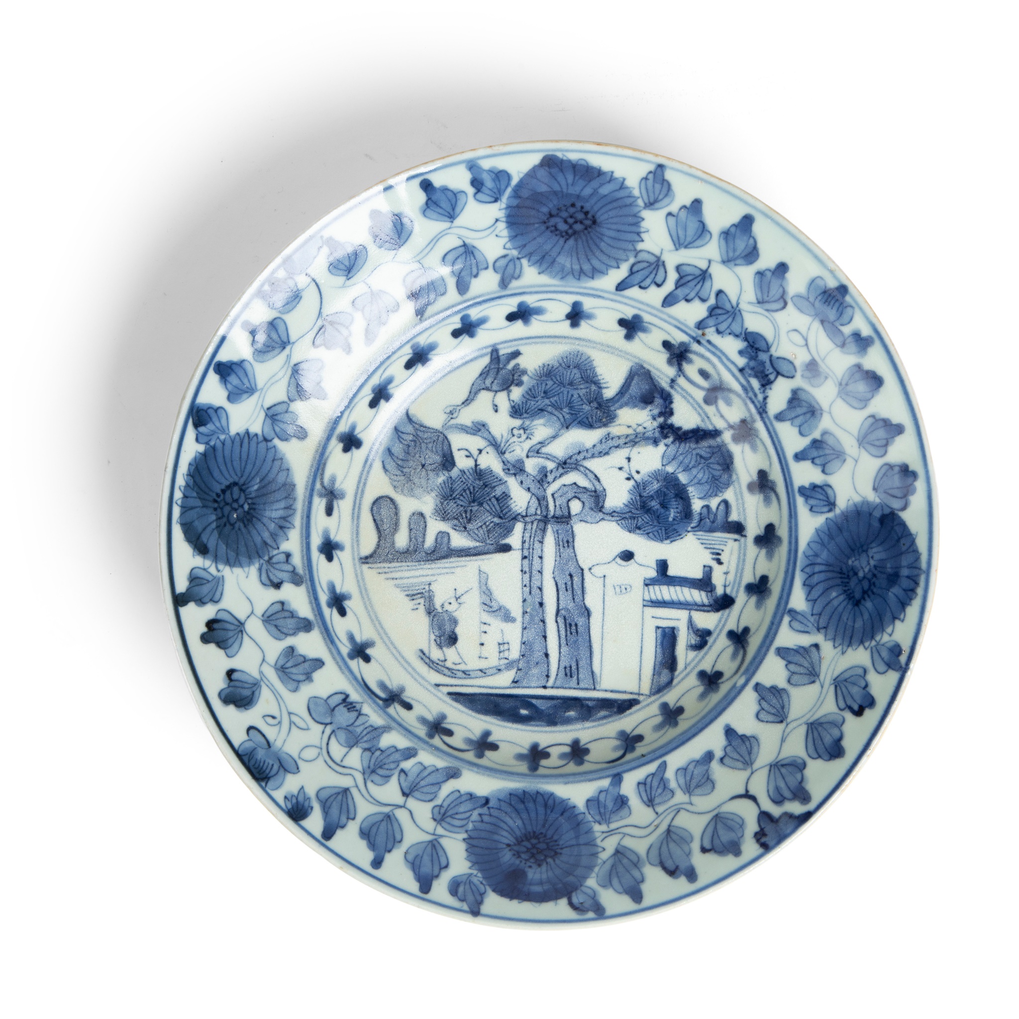 BLUE AND WHITE 'TREE' PLATE