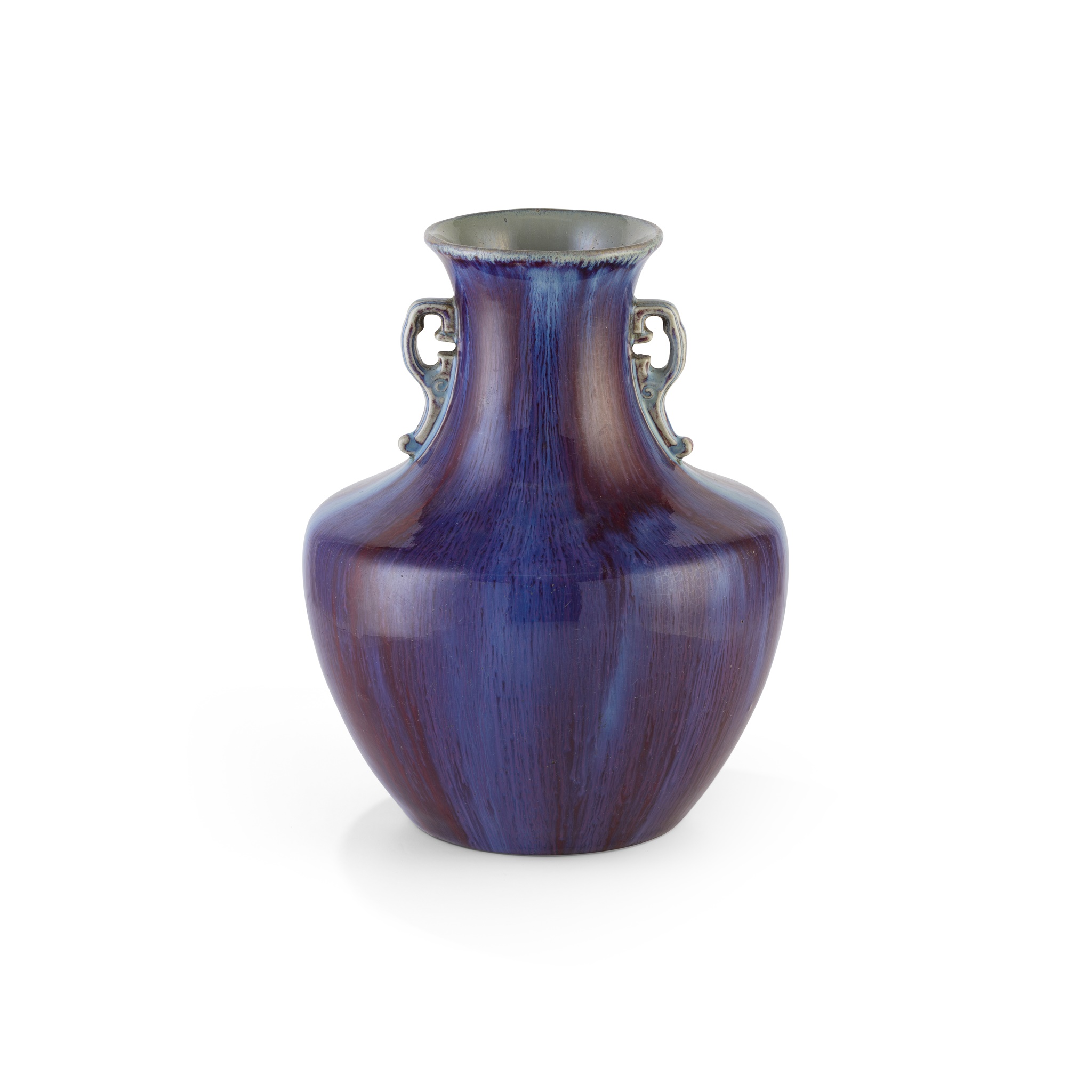 FLAMBÉ-GLAZED HANDLED VASE