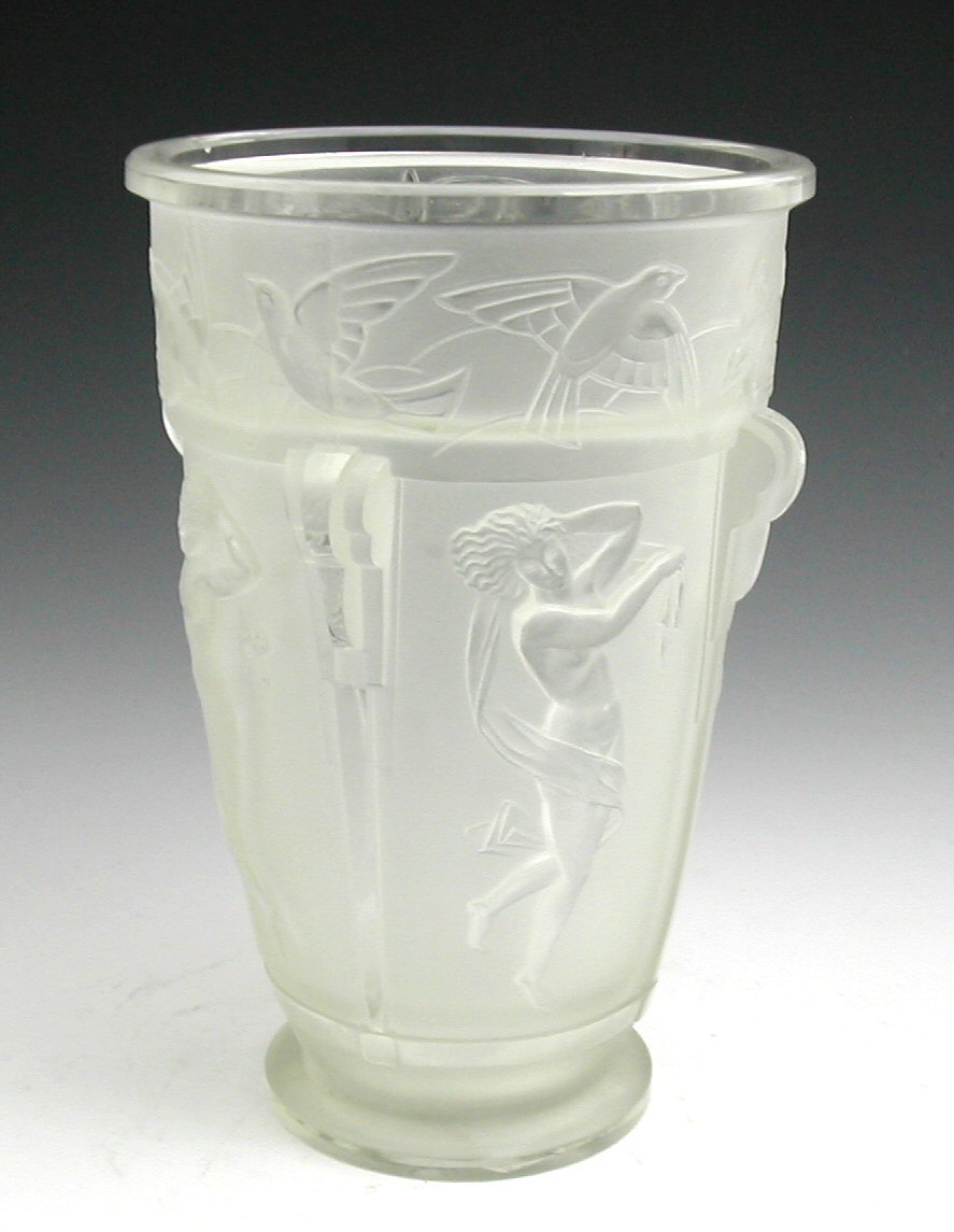 A Sabino frosted glass bowl,