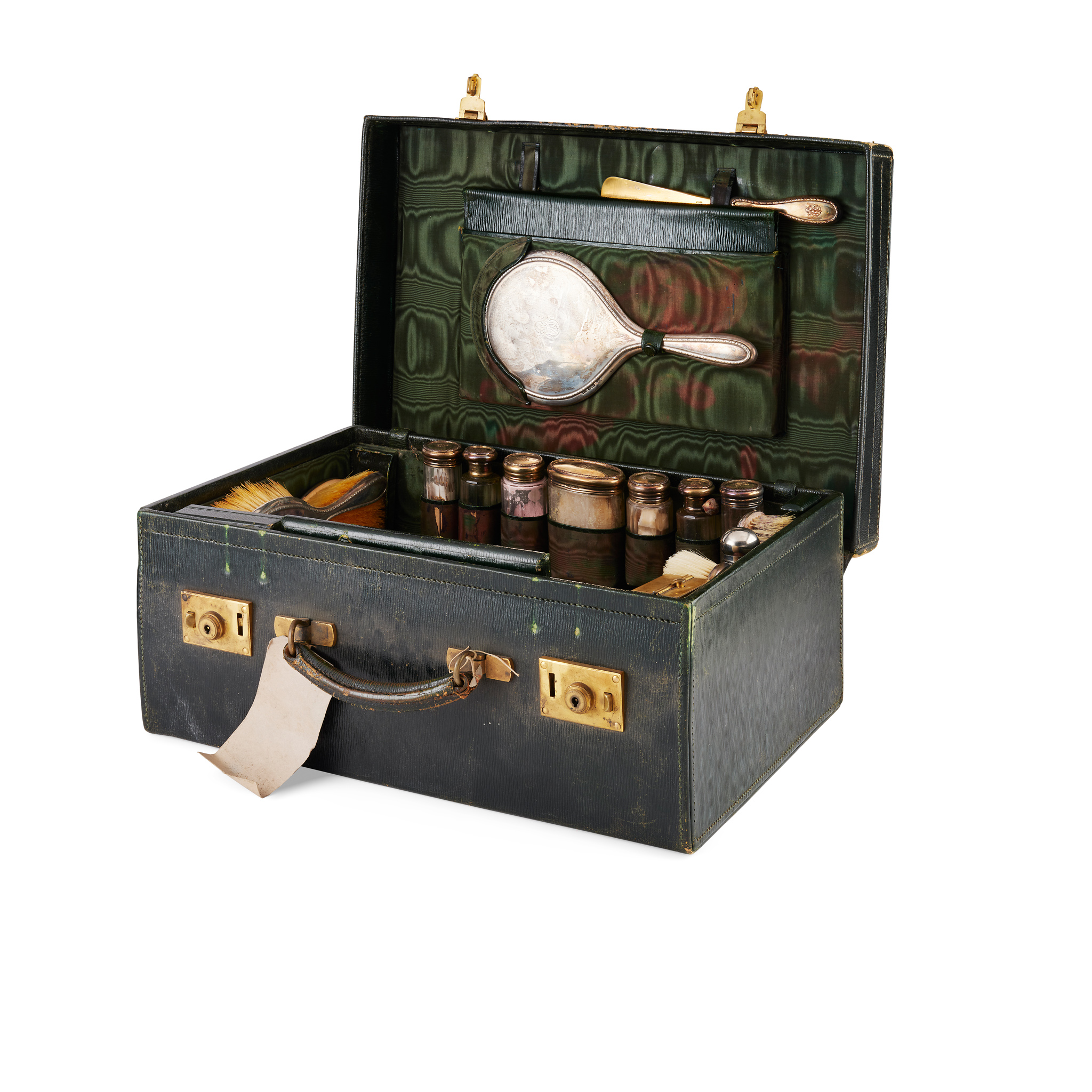 AN EDWARDIAN LADY'S TRAVELLING DRESSING SET