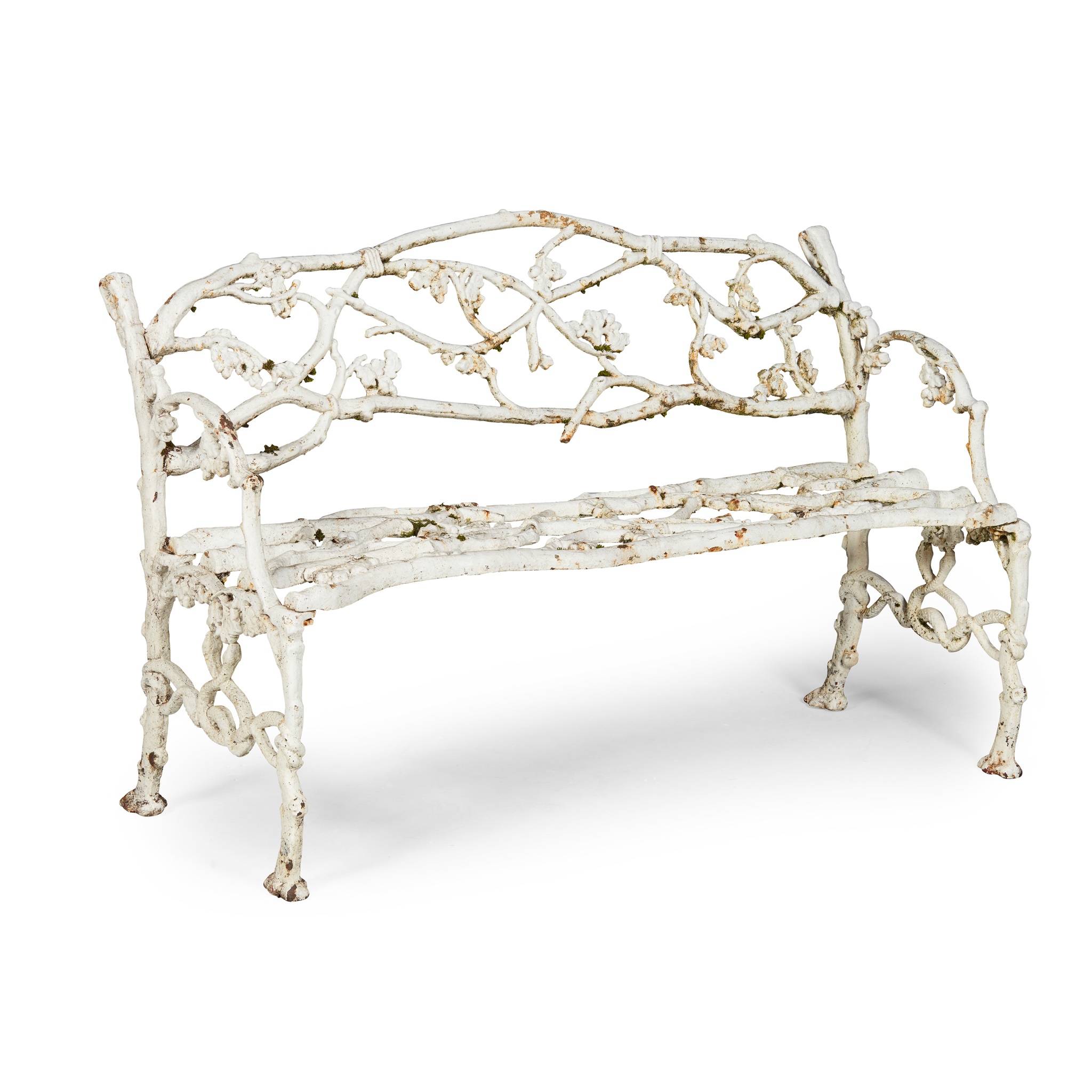 VICTORIAN CAST-IRON 'SERPENT AND TWIGS' GARDEN BENCH, ATTRIBUTED TO COALBROOKDALE