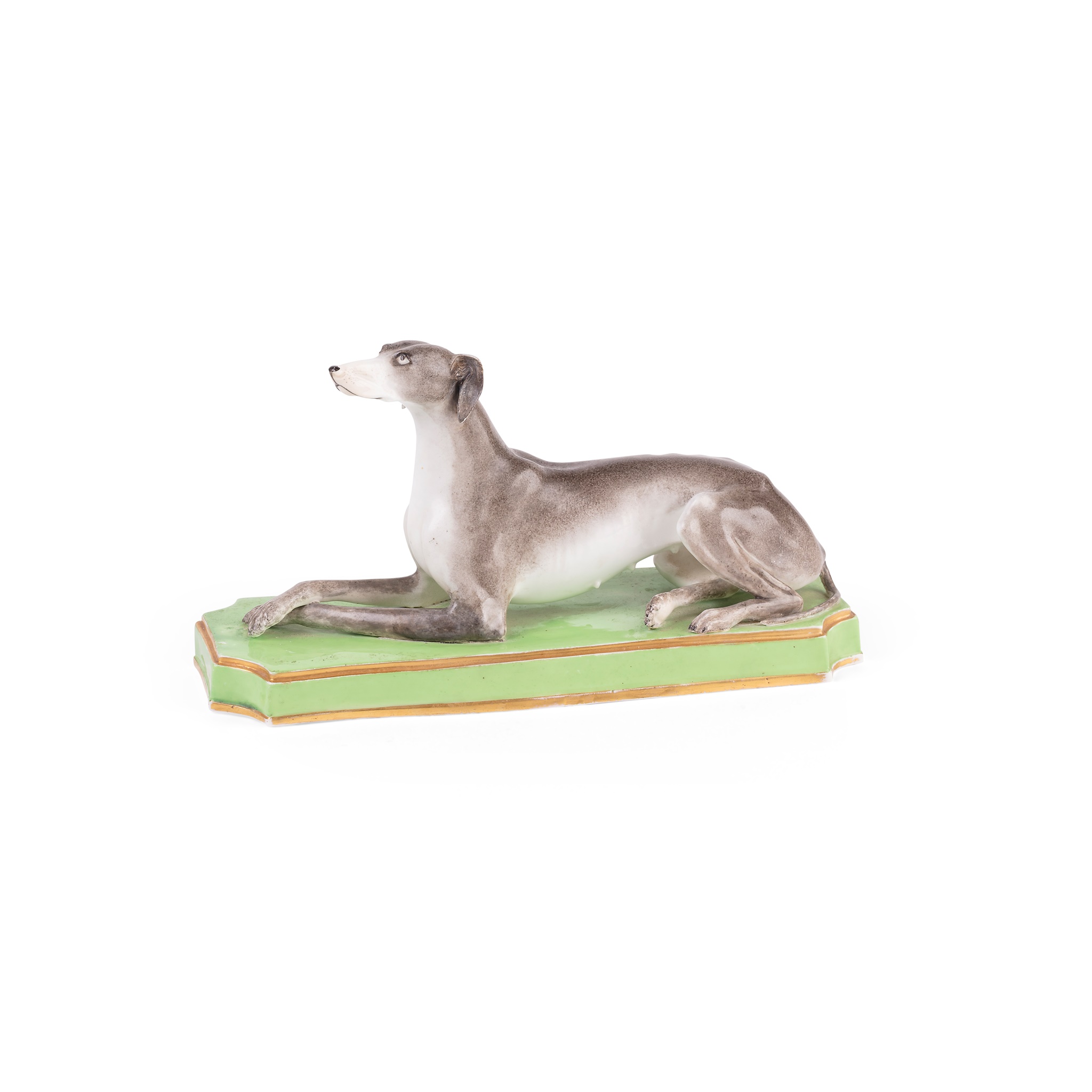 PORCELAIN FIGURE OF A GREYHOUND, BY COPELAND & GARRETT