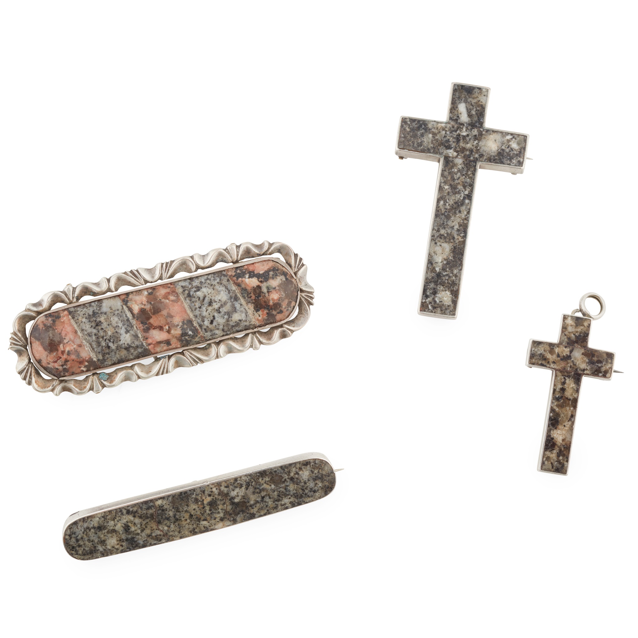 A COLLECTION OF SCOTTISH GRANITE JEWELLERY