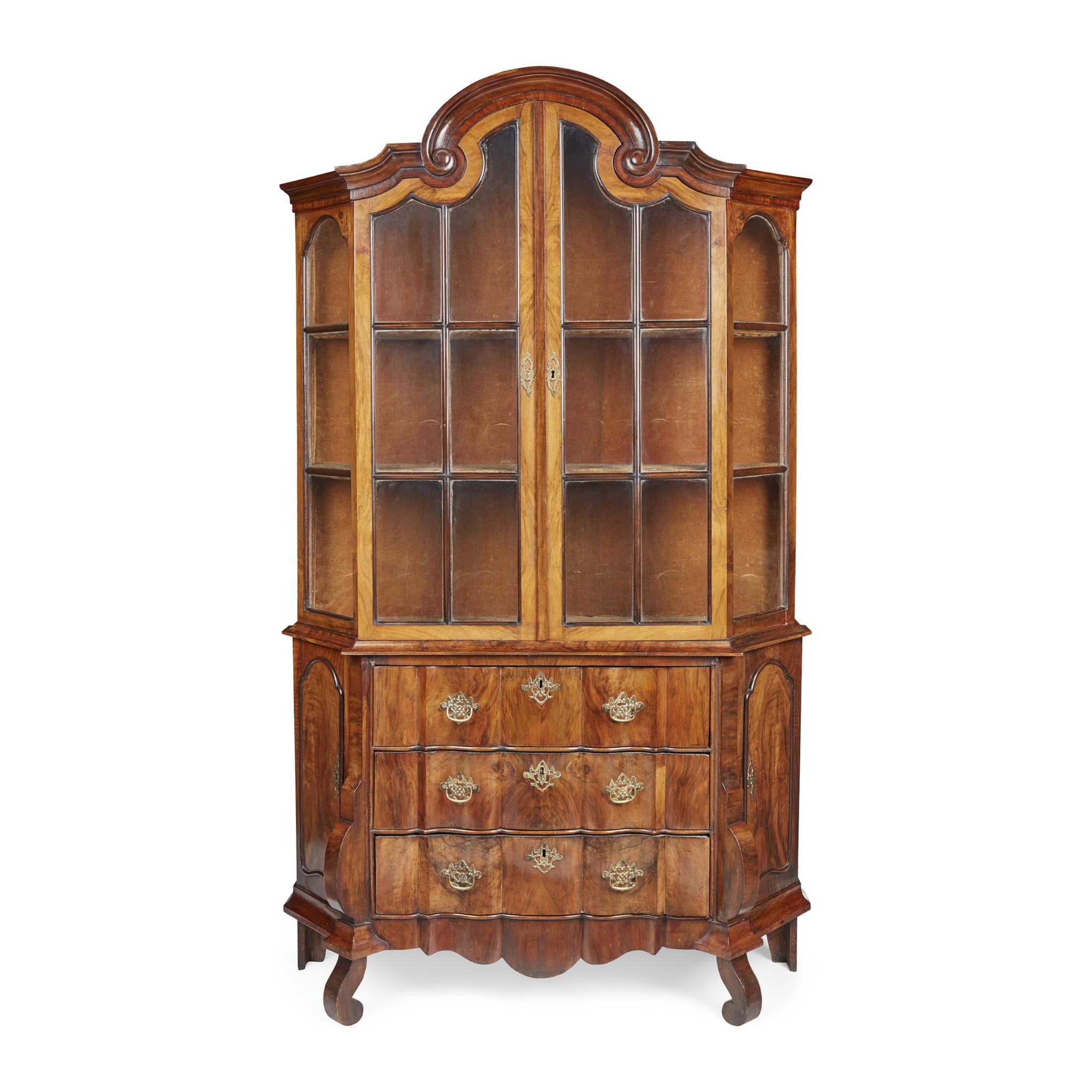 DUTCH WALNUT DISPLAY CABINET