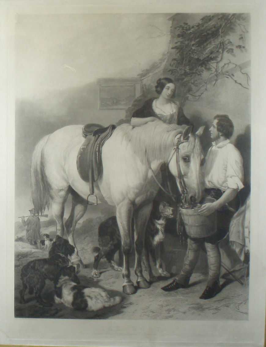 An engraving by H.T. Ryall, titled 'The Halt', circa 1850 After the painting by R. Ansdell and W.P. Fritti