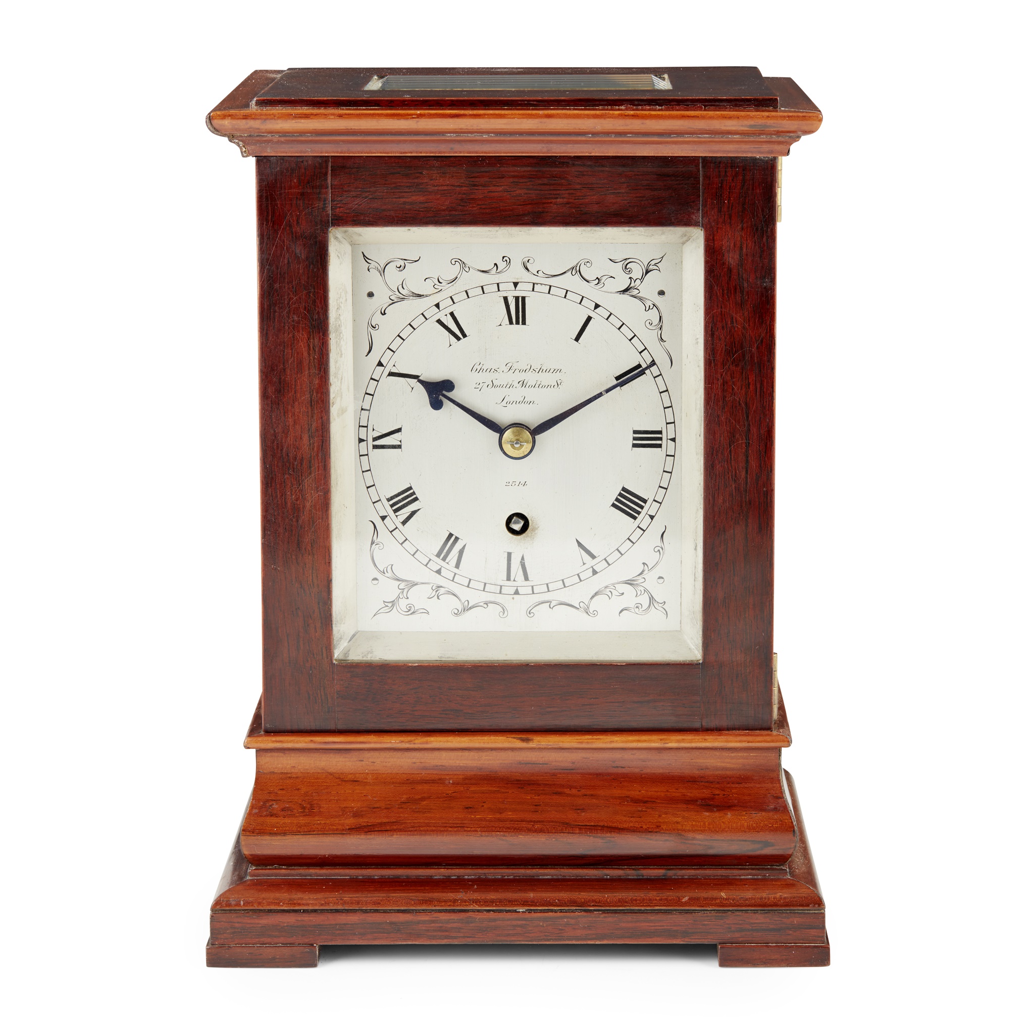 ROSEWOOD MANTEL CLOCK, CHARLES FRODSHAM, LONDON