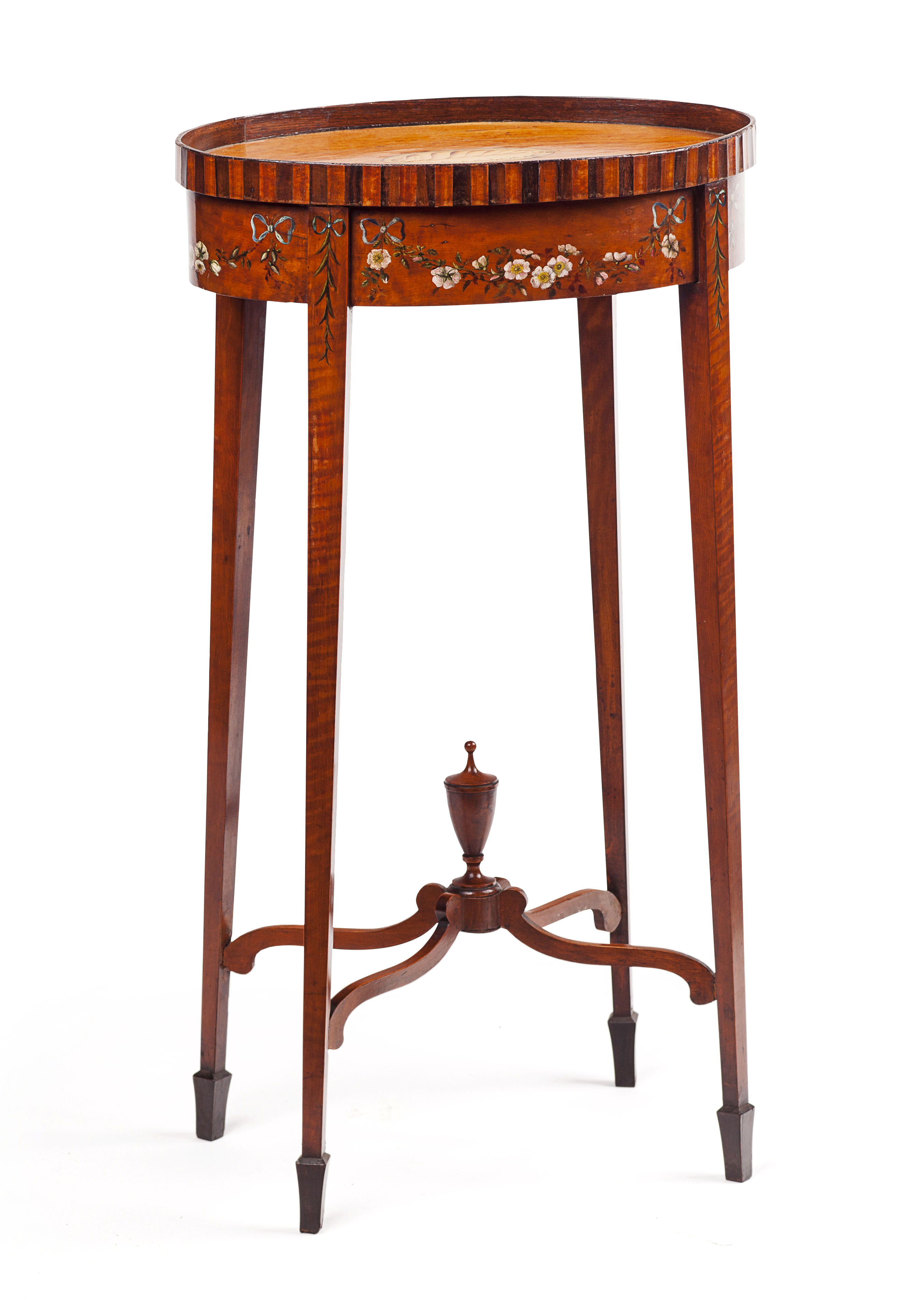 EDWARDIAN SATINWOOD PAINTED OCCASIONAL TABLE