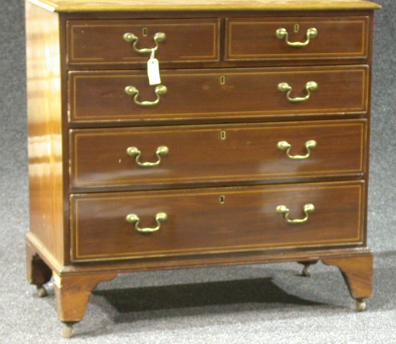 A 19th century mahogany chest of drawers,