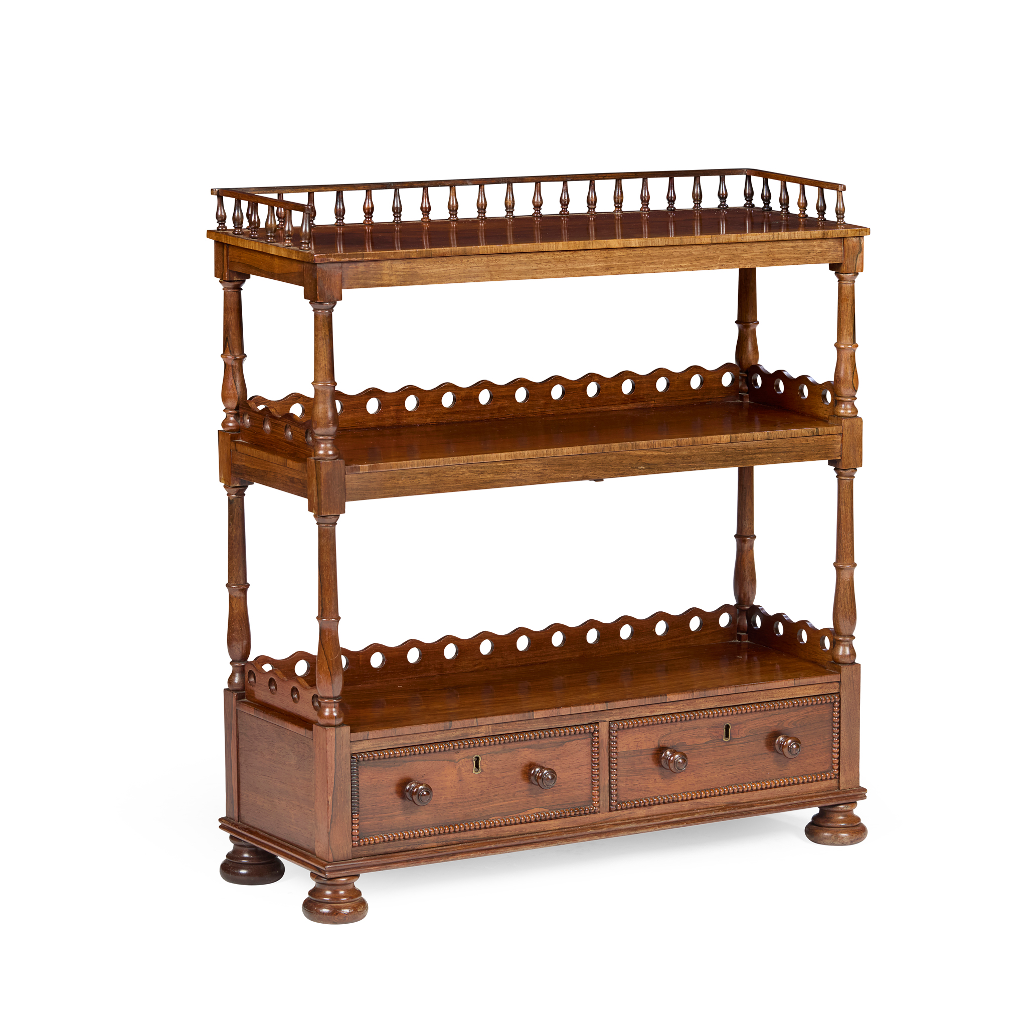 SMALL REGENCY ROSEWOOD OPEN BOOKCASE