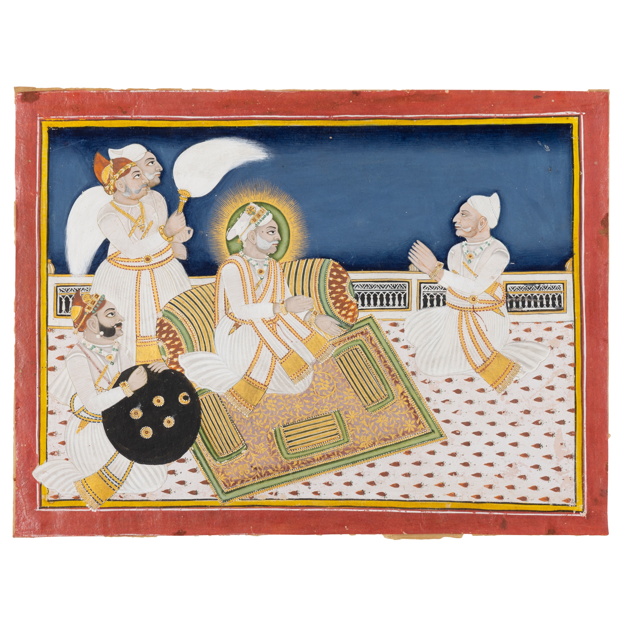 A RULER ON A TERRACE RECEIVING A COURTIER