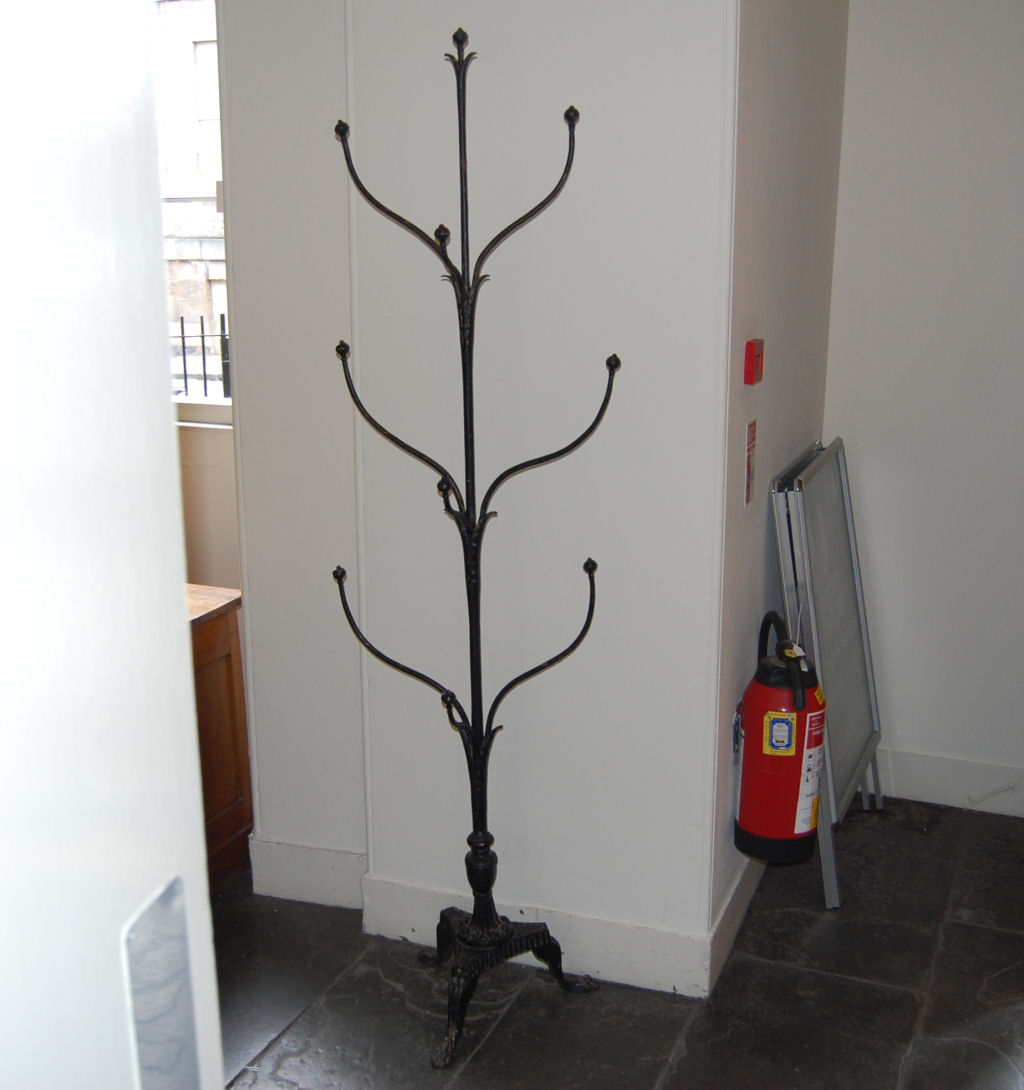 CAST AND WROUGHT IRON OVERPAINTED HALLSTAND