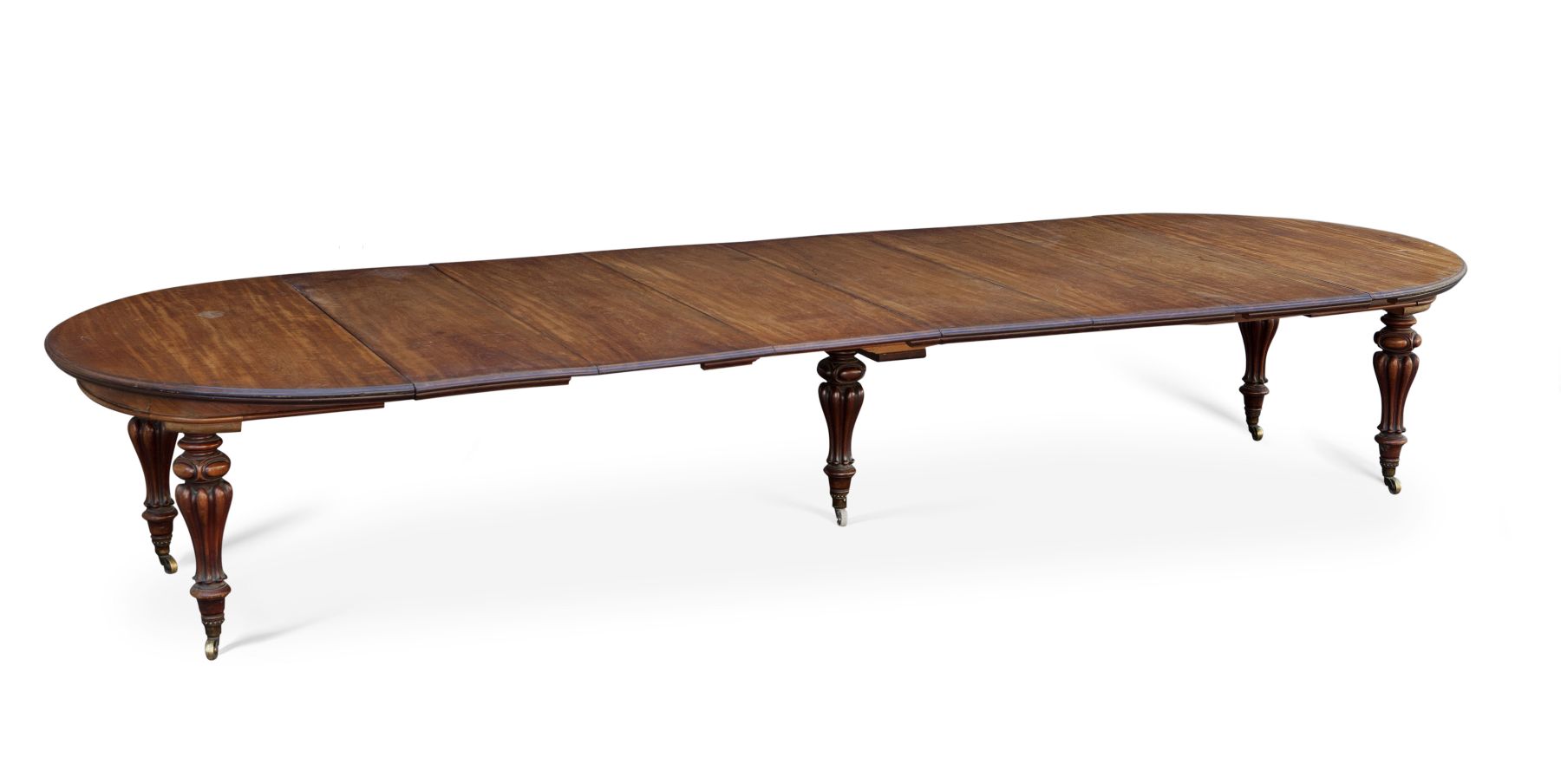 EARLY VICTORIAN MAHOGANY EXTENDING DINING TABLE