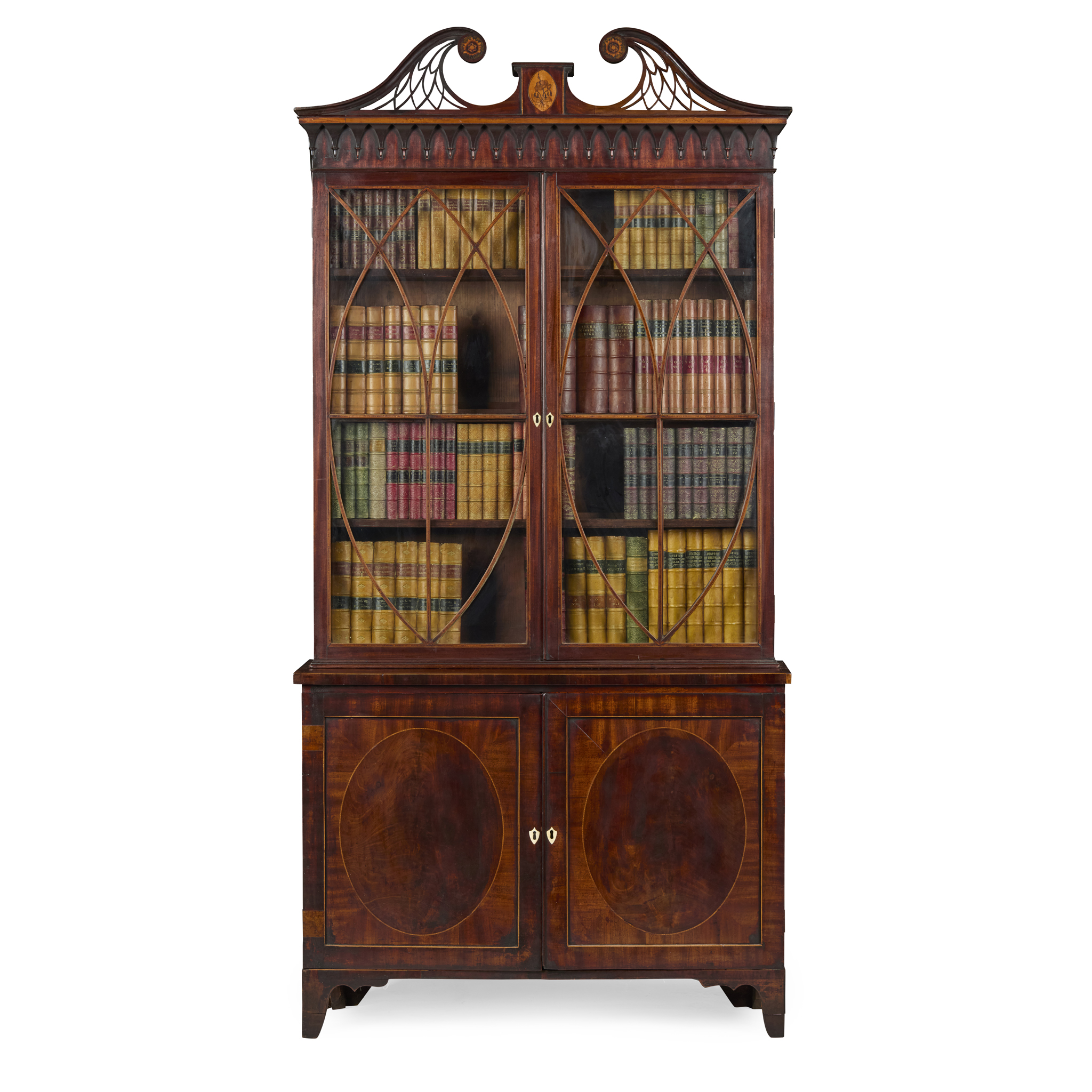 GEORGE III MAHOGANY BOOKCASE CABINET