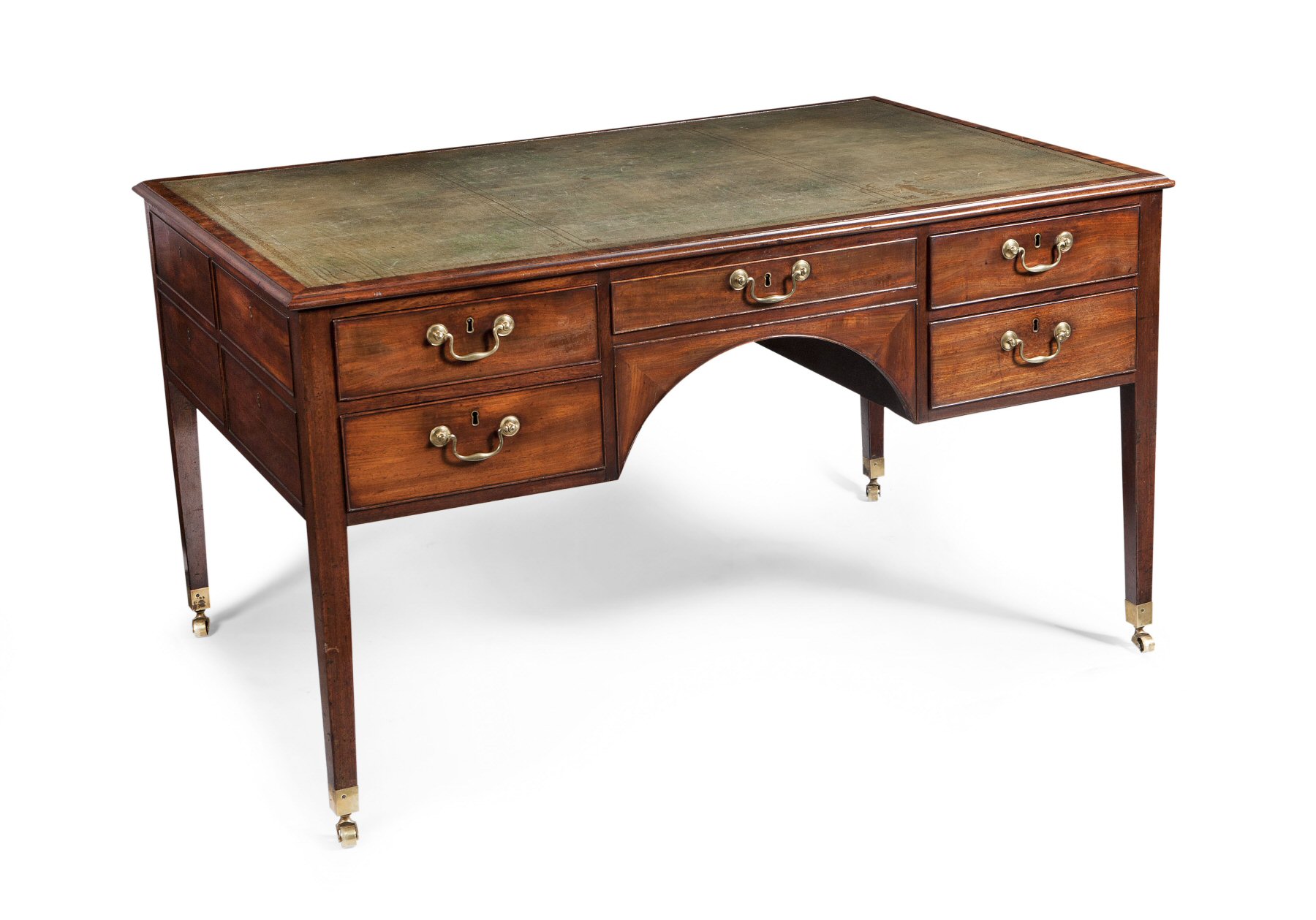 FINE GEORGE III MAHOGANY PARTNER'S DESK